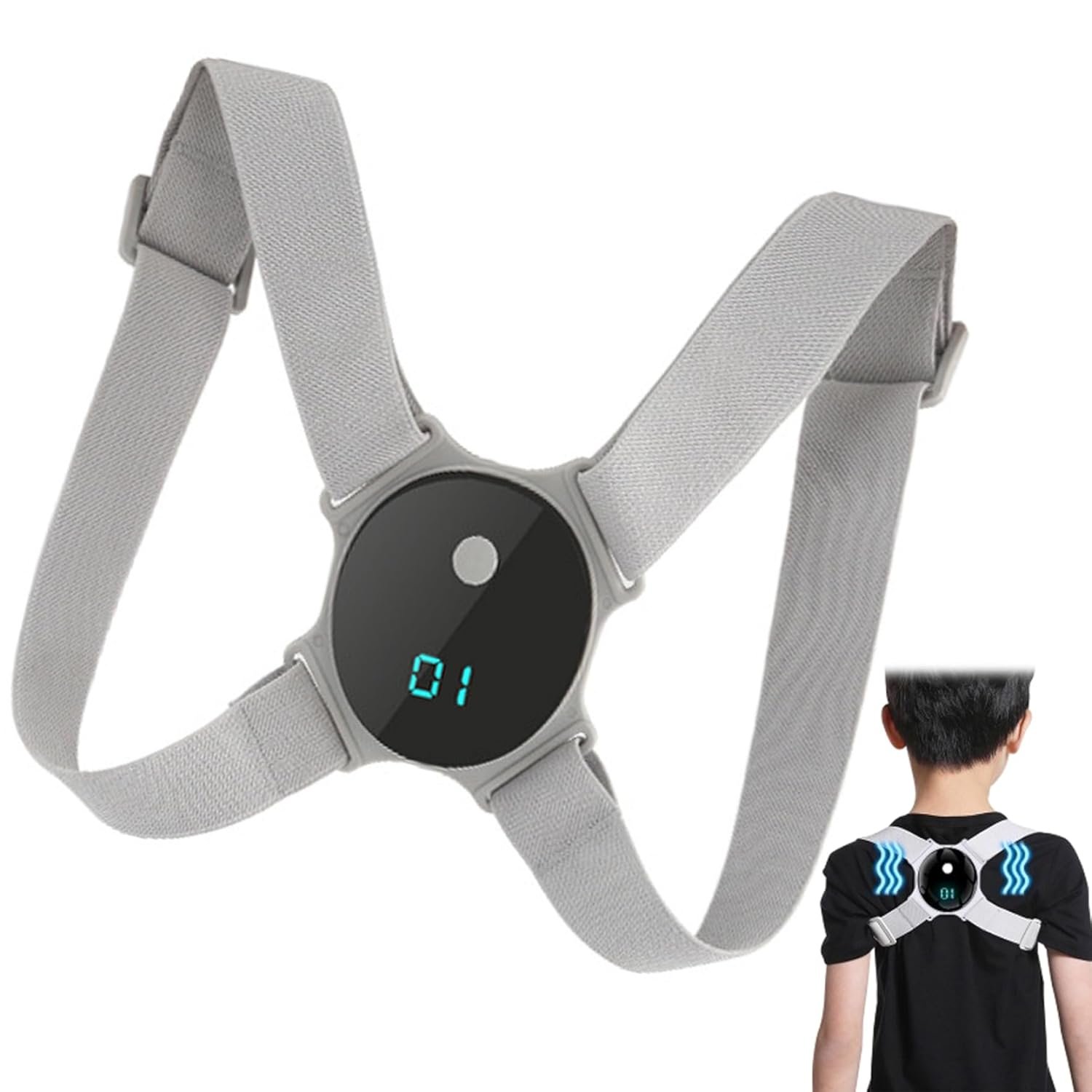 Smart Posture Corrector Adjustable Soft Comfortable Back Straightener Posture Corrector with Smart Sensor Vibration Reminder for Kids Adults, Back Straightener Corre