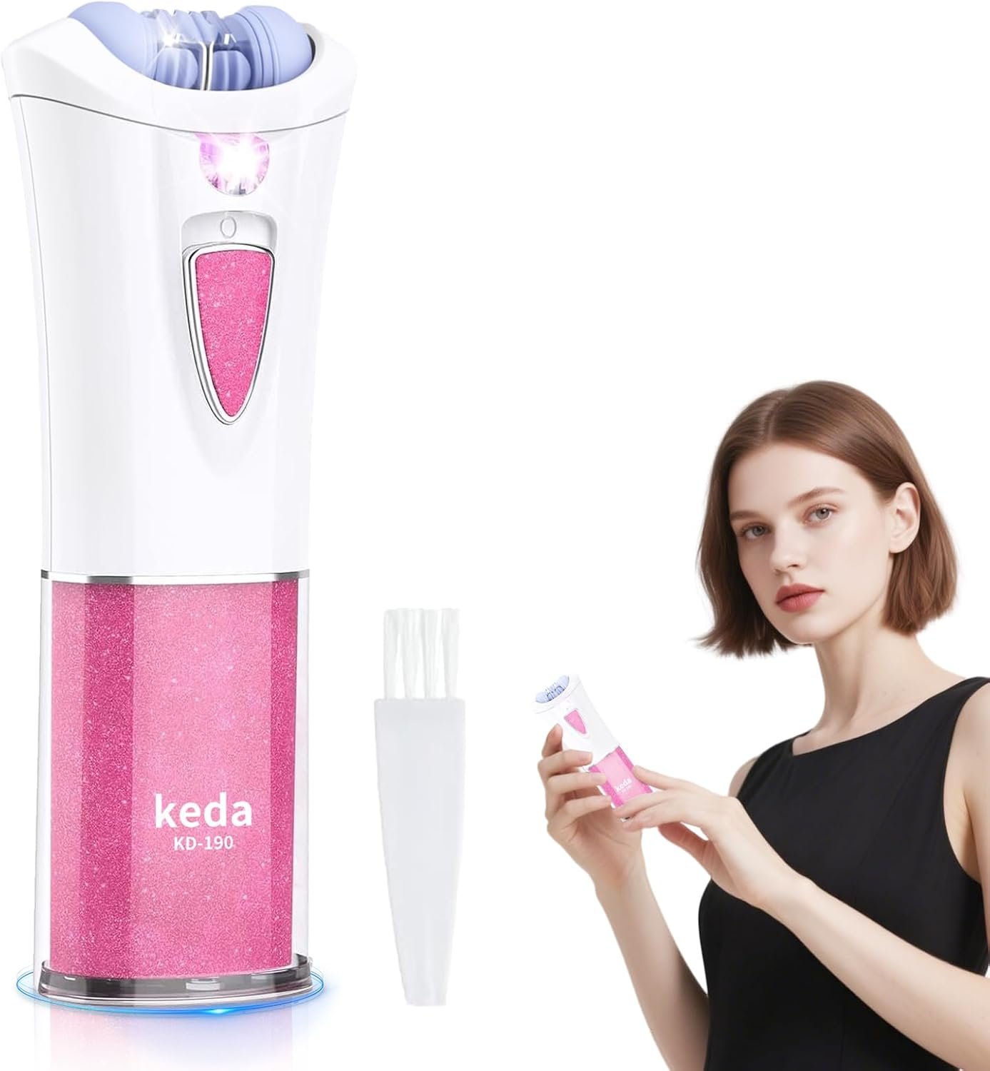 Skin Epilator, 2026 New Epilators Hair Removal for Face, Smooth Glide Epilators for Women with LED Light, Cordless Facial Hair Removal for Bikini Arm Legs Underarm, Portable Epilator