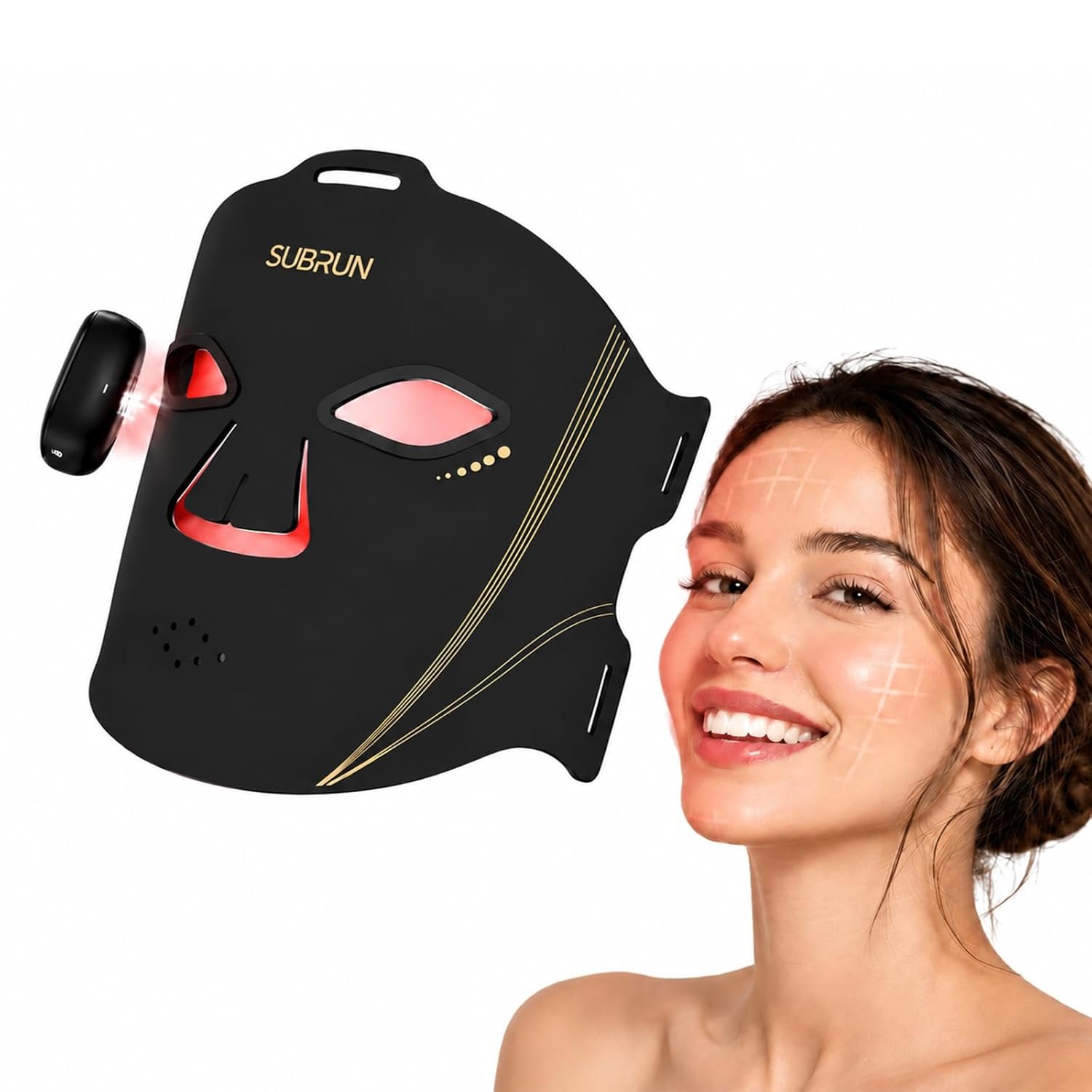 Red Light Therapy for Face, FDA-Cleared Red Light Therapy Mask, 336 LEDs Full Face Coverage & 4 Modes, Rechargeable Cordless At-Home Facial Skincare Device for Acne, Wrinkles & Redness