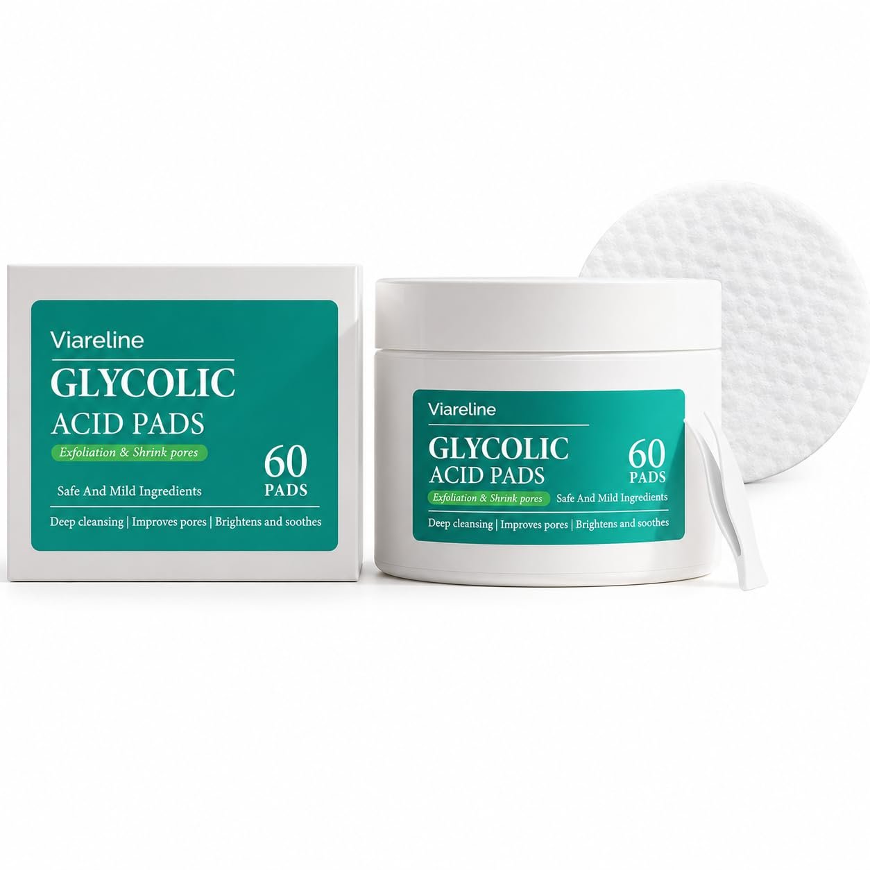 Exfoliating Facial Pads for Face Care, Gentle & Moisturizing Treatment for Smooth Texture, Textured Skincare Wipes for Pore Cleansing, Daily Skin Renewal Solution for Women and Men, 60 Pads