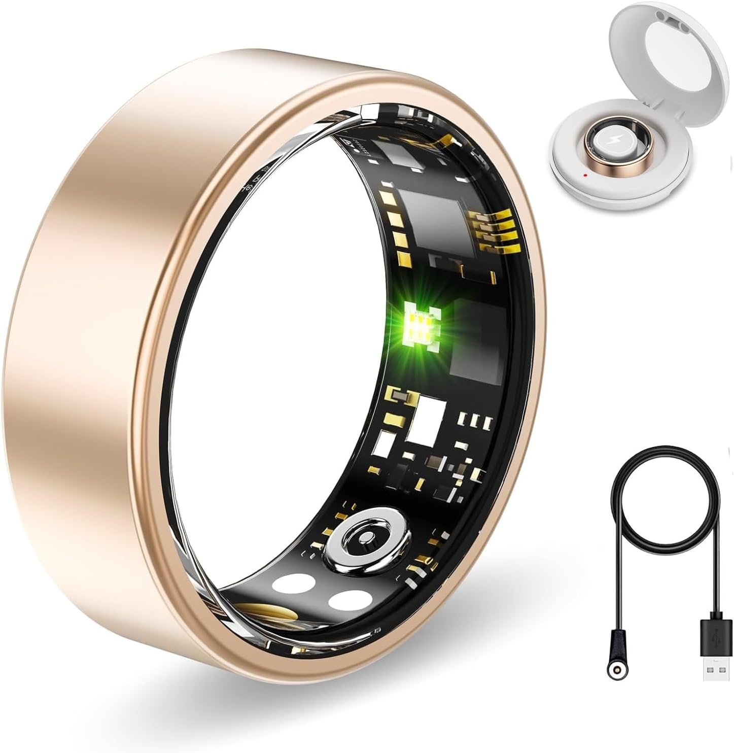 Smart Ring Health Tracker, Sleep&Exercise Monitor Heart Rate,Blood Oxygen,Fitness Trackers for Man&Women -Long Lasting Batteries,Waterproof Sleep Tracking Wearable (Rose Gold, 13)