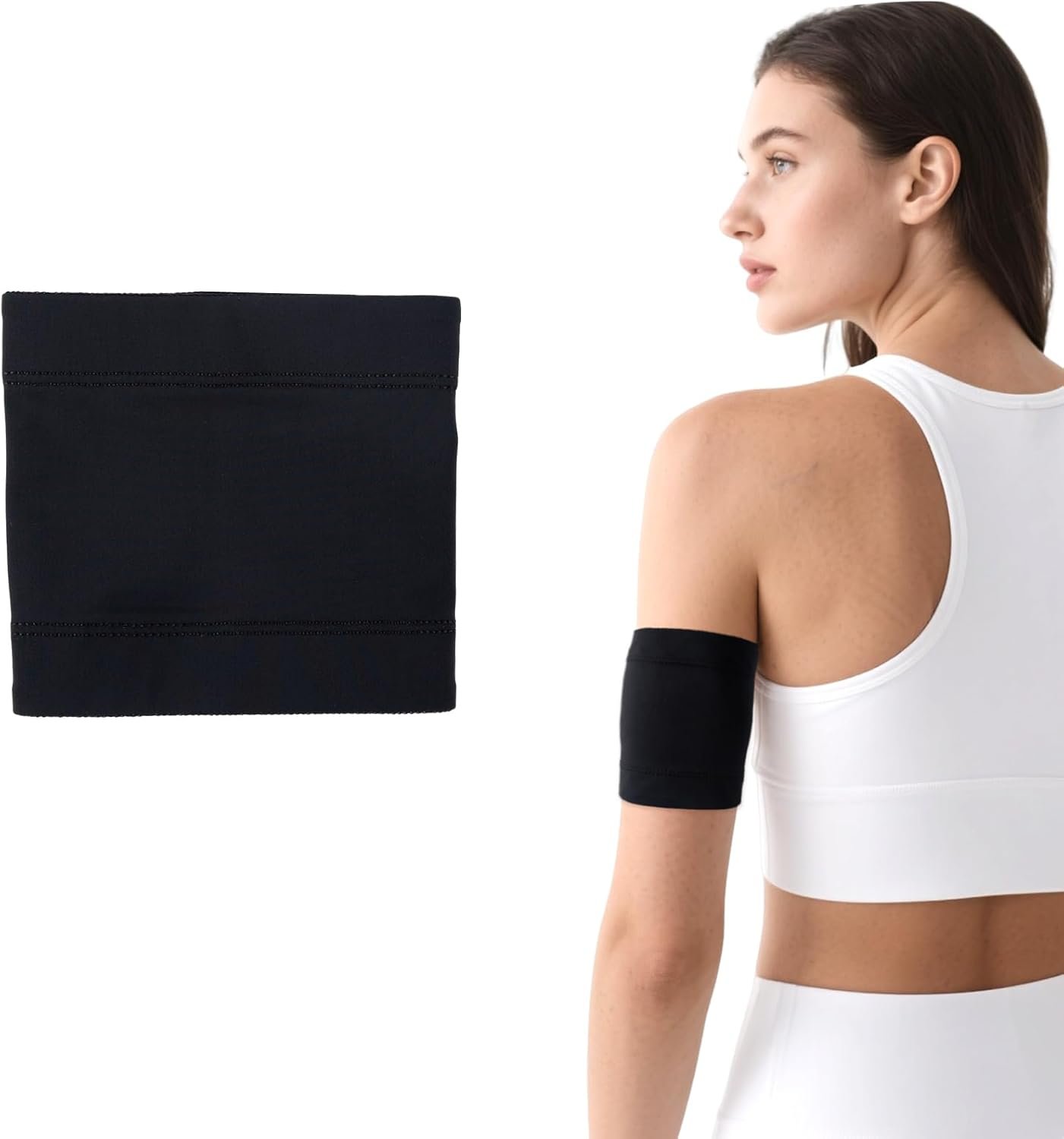 Diabetic Sensor Armband, Diabetes Sensor Cover Arm Band for Omnipod Dexcom Freestyle Libre Insulin Pod Monitoring Systems, Protects Pod During Sports (Black 1 Piece, M)