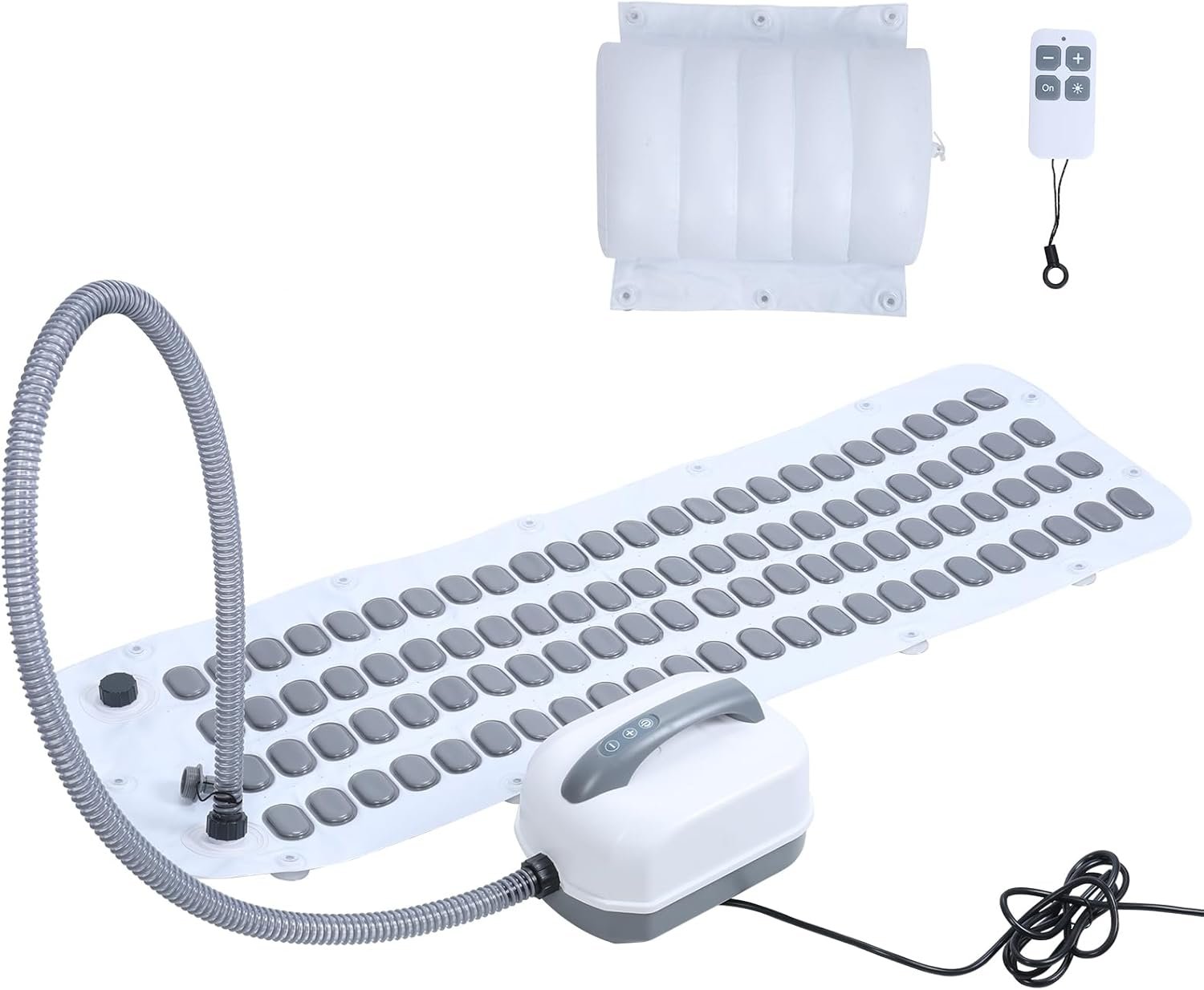 Bubble Bath Mat Tub Spa Massager, Portable Bath Bubble Machine Full Body Bubbling Baths Non-Slip Mat for Bathtub with Remote & Pillow | Electric Air Pump & 6-Levels Adjustable Bubbles Settings