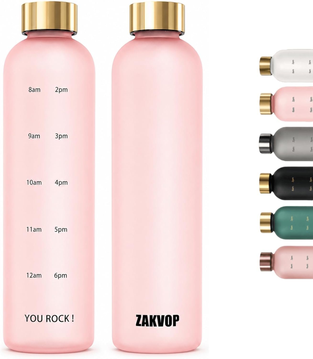 32oz Water Bottle with Times to Drink, Lightweight Motivational Water Bottle with Time Marker, BPA Free Reusable Water Bottle with Hydrating Reminder for Gym Fitness Workout Travel