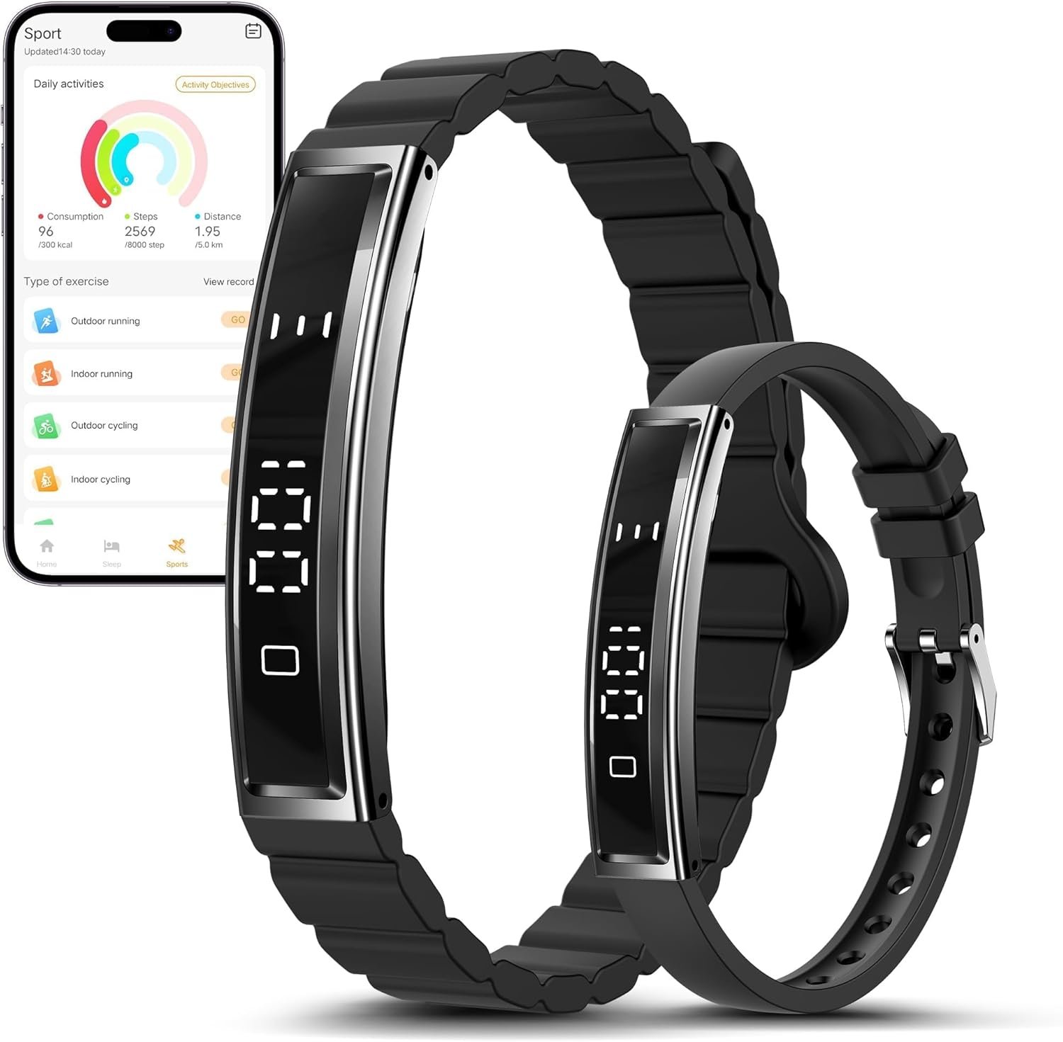 Smart Bracelet for Women, Health Activity Fitness Trackers, 24/7 Heart Rate & Stress Monitor, 24H Sleep Tracker, Smart Wristband with Free APP 2 Bands, Birthday Gifts 0616