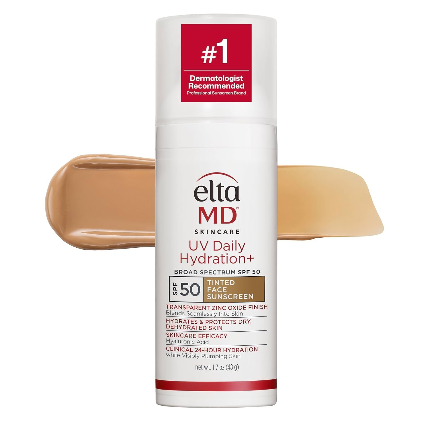 EltaMD UV Daily Face Sunscreen with Transparent Zinc Oxide and Hyaluronic Acid, Moisturizes and Protects, Great for Dry, Combination, and Normal Skin