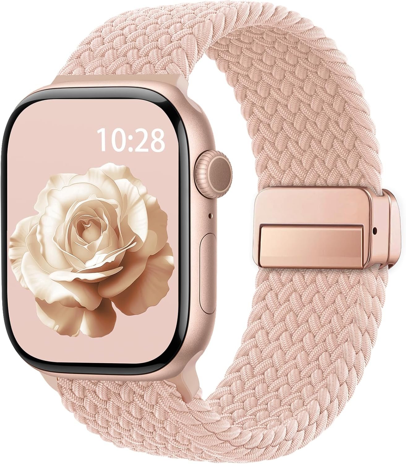 Braided Stretchy Band Compatible with Apple Watch Bands 38mm 40mm 41mm 42mm 44mm 45mm 46mm 49mm Women Men, Soft Nylon Solo Loop Magnetic Sport Strap for iWatch Series 11 10 9 8 7 6 5 4 3 2 1 SE Ultra