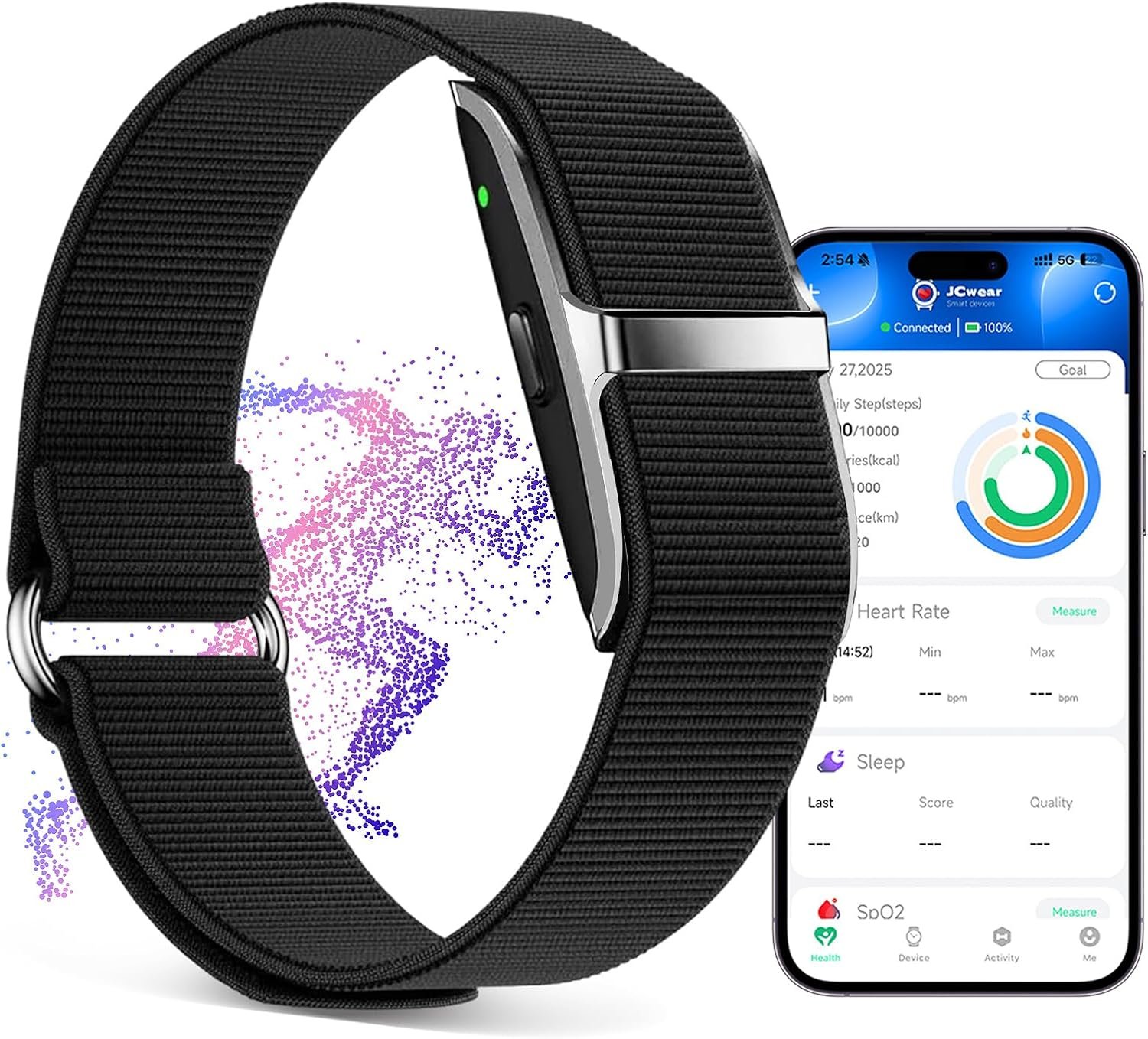 Smart Health Wristband, Wearable Activity & Fitness Tracker 24/7 Heart Rate Blood Oxygen Blood Pressure Temp Monitor Sleep Calorie Tracker 50+ Sport Modes Waterproof Health Tracker for Women Men