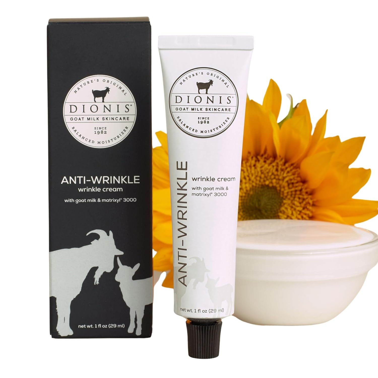 Dionis Goat Milk Skincare 1 fl oz Anti-Wrinkle Cream With Matrixyl 3000 – Reduce Fine Lines and Wrinkles, Anti-Aging Cream For Younger Smoother Skin, Day and Night Cream