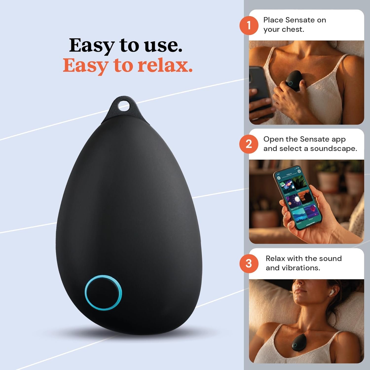 Sensate Relaxation Device – Patented Vagus Nerve Toning Tool for Instant Calm, Better Sleep & Stress Resilience – Non-Invasive Infrasonic Resonance Technology