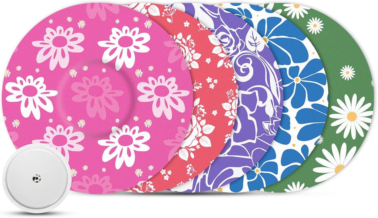 Libre 2 Sensor Covers Waterproof,10 Pack Breathable & Flexible Adhesive Patches for Lingo CGM Sensor,Hypoallergenic & Latex-Free Overpatches for Long Stay Protection,Vibrant Flowers