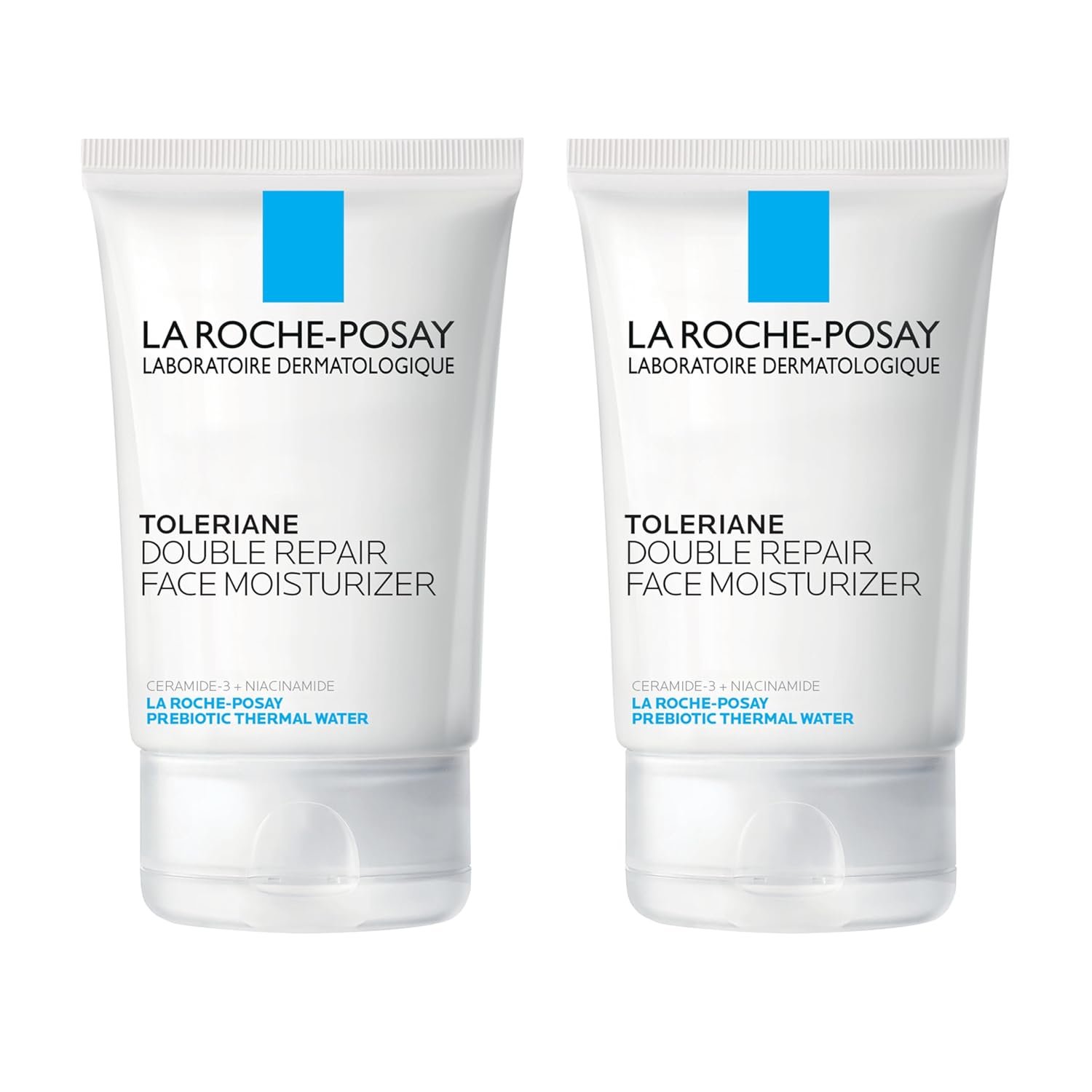 La Roche-Posay Toleriane Double Repair Face Moisturizer,Daily Moisturizer Face Cream with Ceramide and Niacinamide for All Skin Types,Oil Free,Fragrance Free,(Pack of 2)