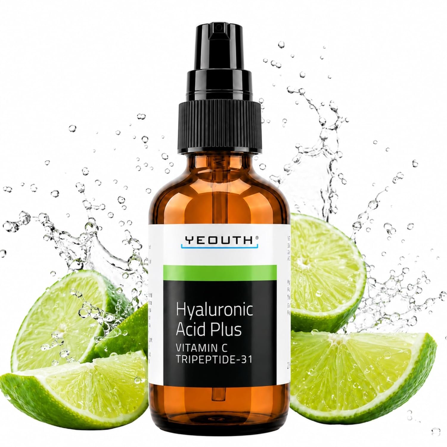 YEOUTH Hyaluronic Acid Serum for Face with Vitamin C and Tripeptide-31, Hydrating Serum for Face Targets the Appearance of Fine Lines, Dullness and Uneven Skin Tone, 2 oz