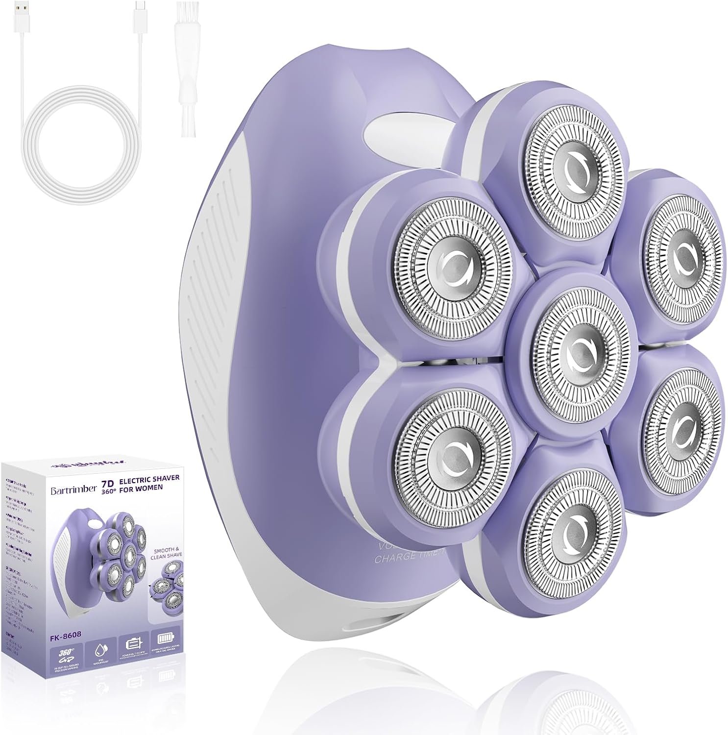Electric Razors for Women Legs: 7D Fast & Painless Full-Body Shaver for Silk Skin – Waterproof Lady Face Pubic Hair Remover w/Light&Travel Cover – Wet/Dry Use, Gifts for Women Teen Girl