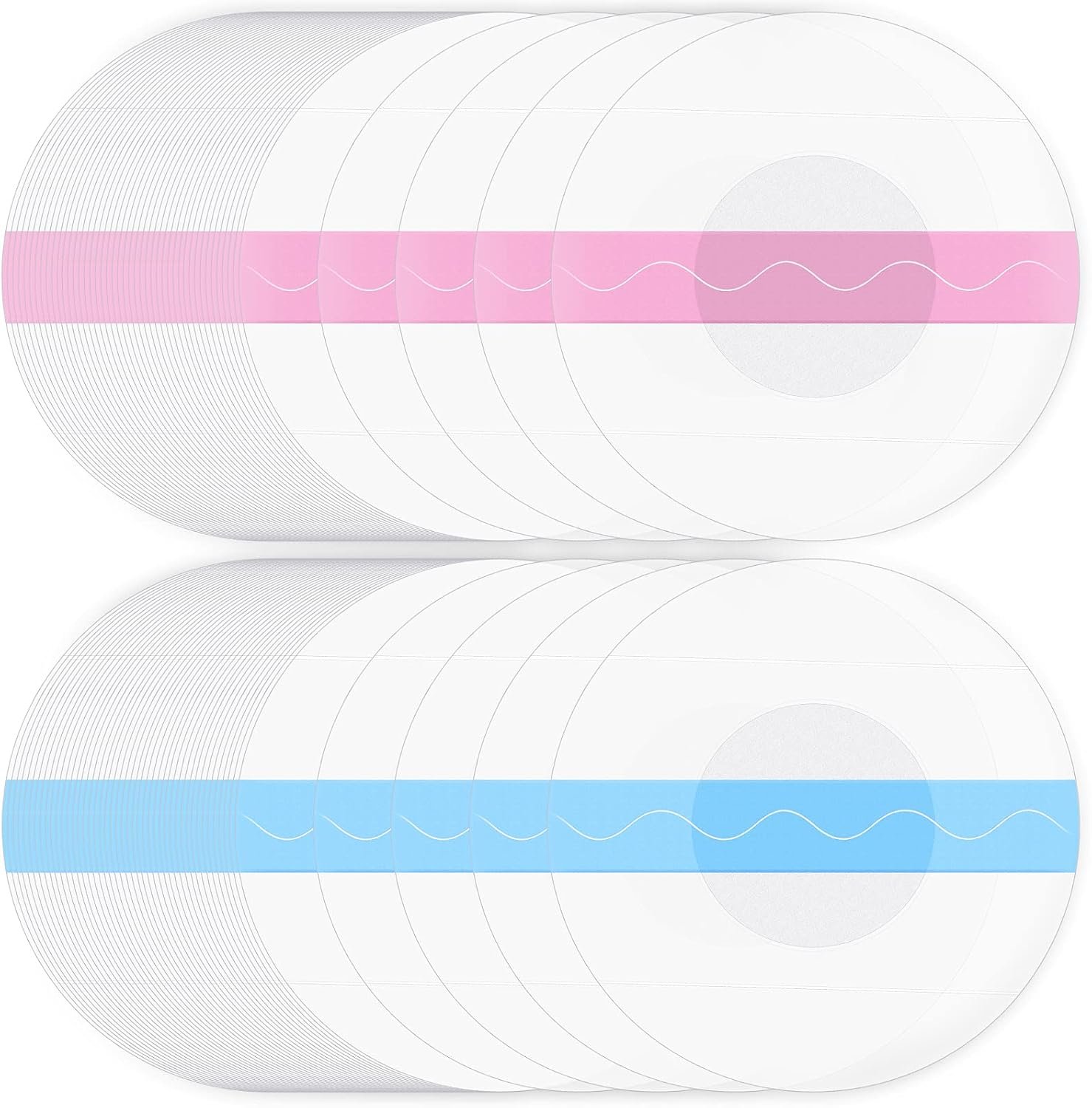 60 Packs Shower Waterproof Patch Freestyle Transparent Adhesive Patches Waterproof Sensor Covers Precut Clear Protection Stickers Clear CGM Overpatch Tape Without Hole, Blue and Pink