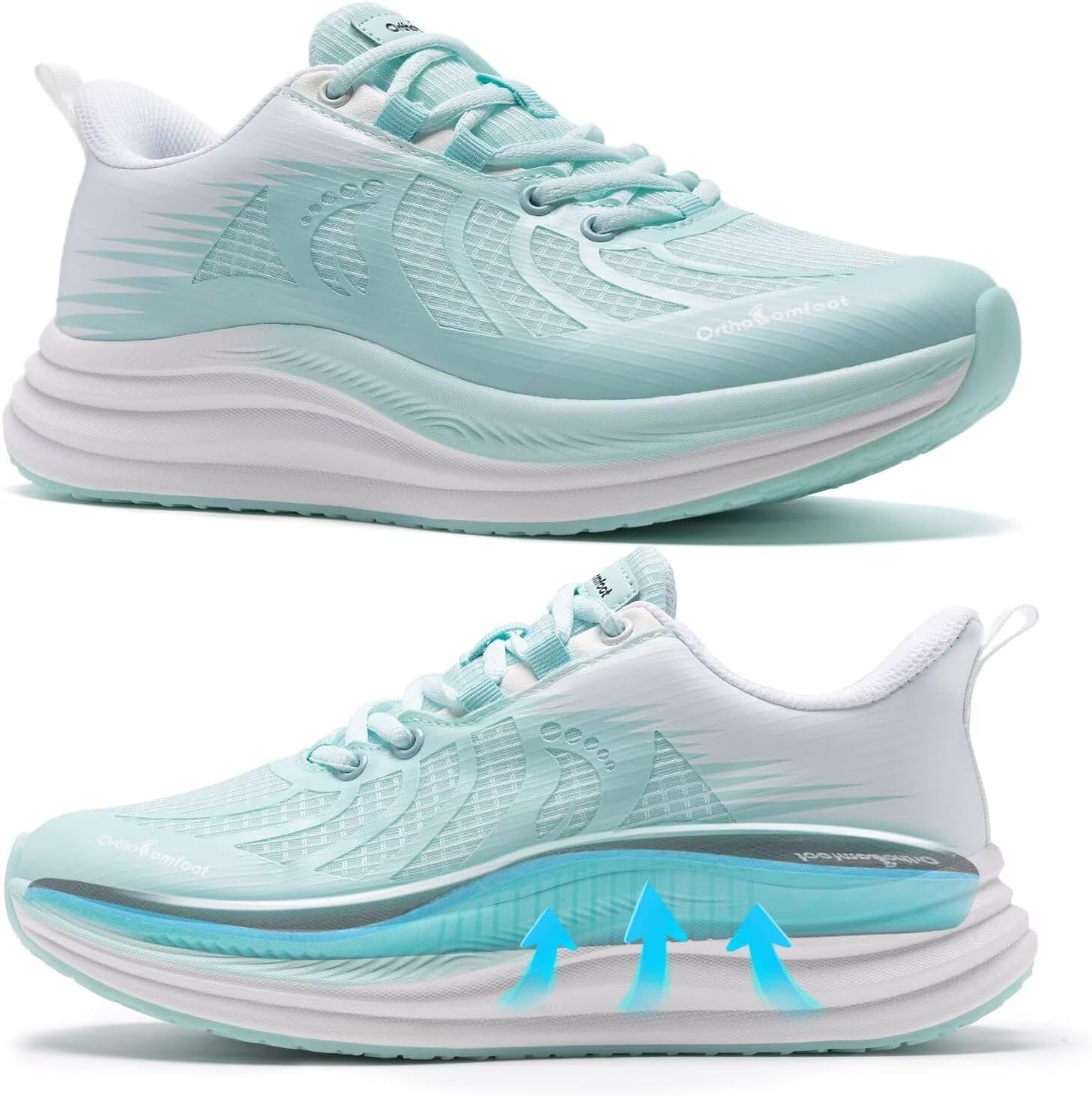 OrthoComfoot Women’s Orthopedic Running Shoes: Comfort Arch Support Plantar Fasciitis Orthotic Sports Exercise Fashion Sneakers, Casual Gym Tennis Work Walking Shoes for Foot and Heel Pain