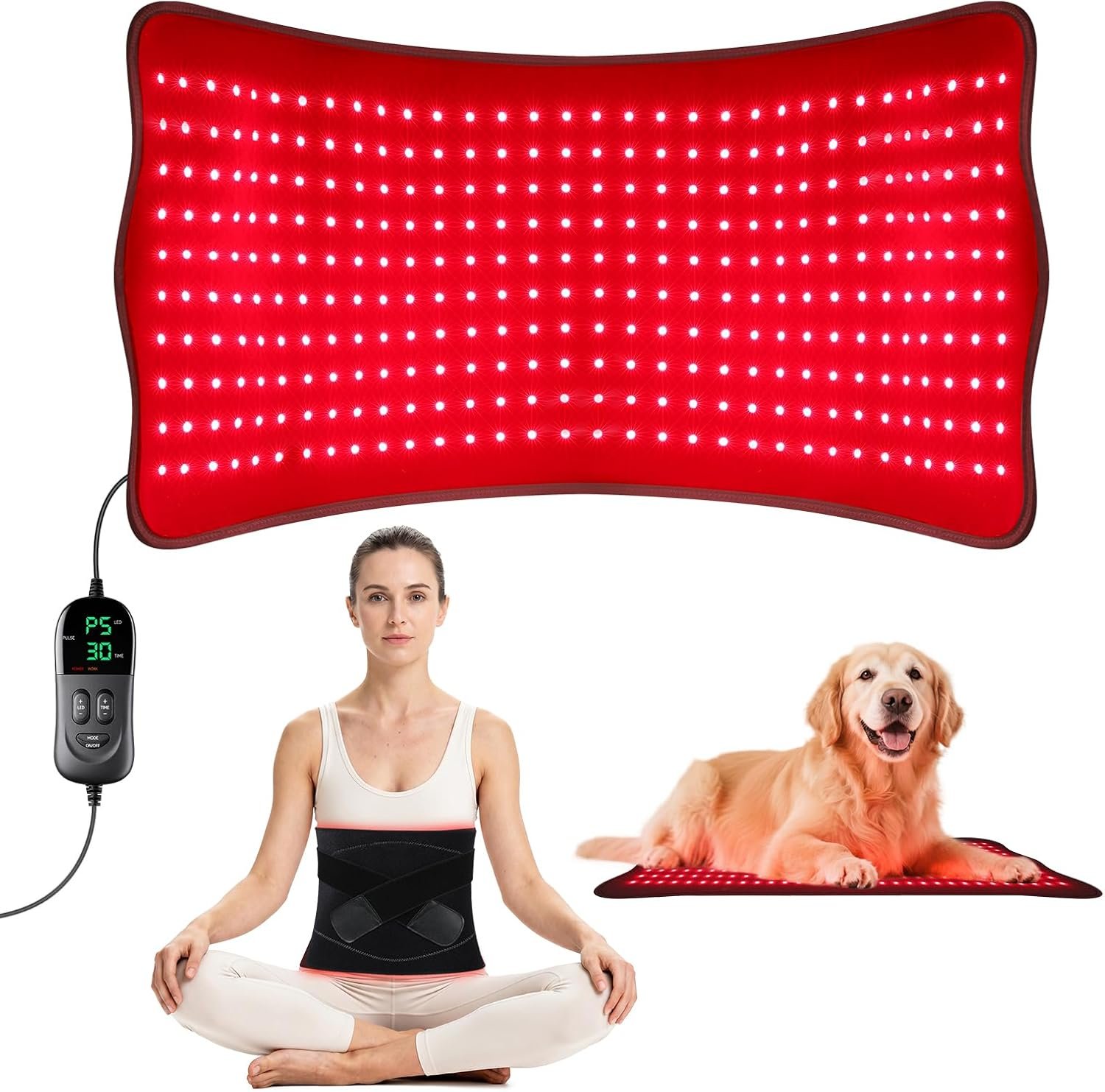 320 LEDs Red Light Therapy Mat for Full Body, 32’’ x 13’’ Large Infrared Light Therapy with Timer, 660nm 850nm Home Light Therapy for Body Pain Relief