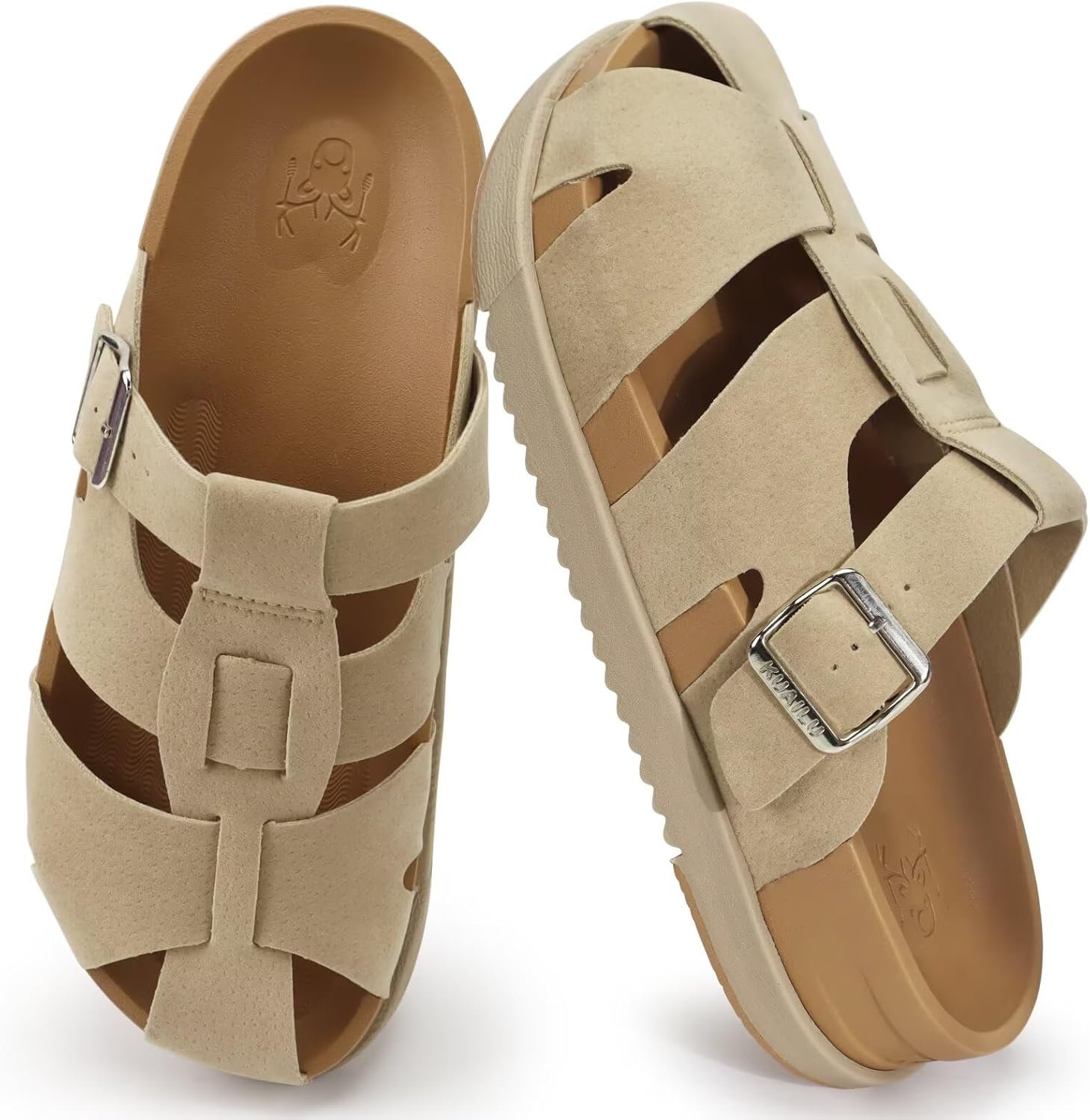 KuaiLu Womens Clog Sandals with Comfotable Arch Support Chic Platform Cushion Memory Foam Dressy Sandals Summer Travel Beach Walking Slide with Orthopedic Plantar Fasciitis Mules for 2026