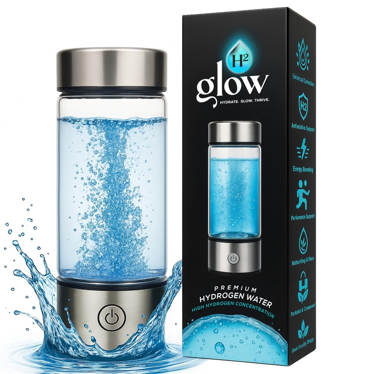 2026 Newly Updated Hydrogen Water Bottle Generator 4000 PPB – 420ml Portable Hydrogen Water Ionizer with SPE/PEM Technology – Hydrogen Water Machine – High Hydrogen Concentration