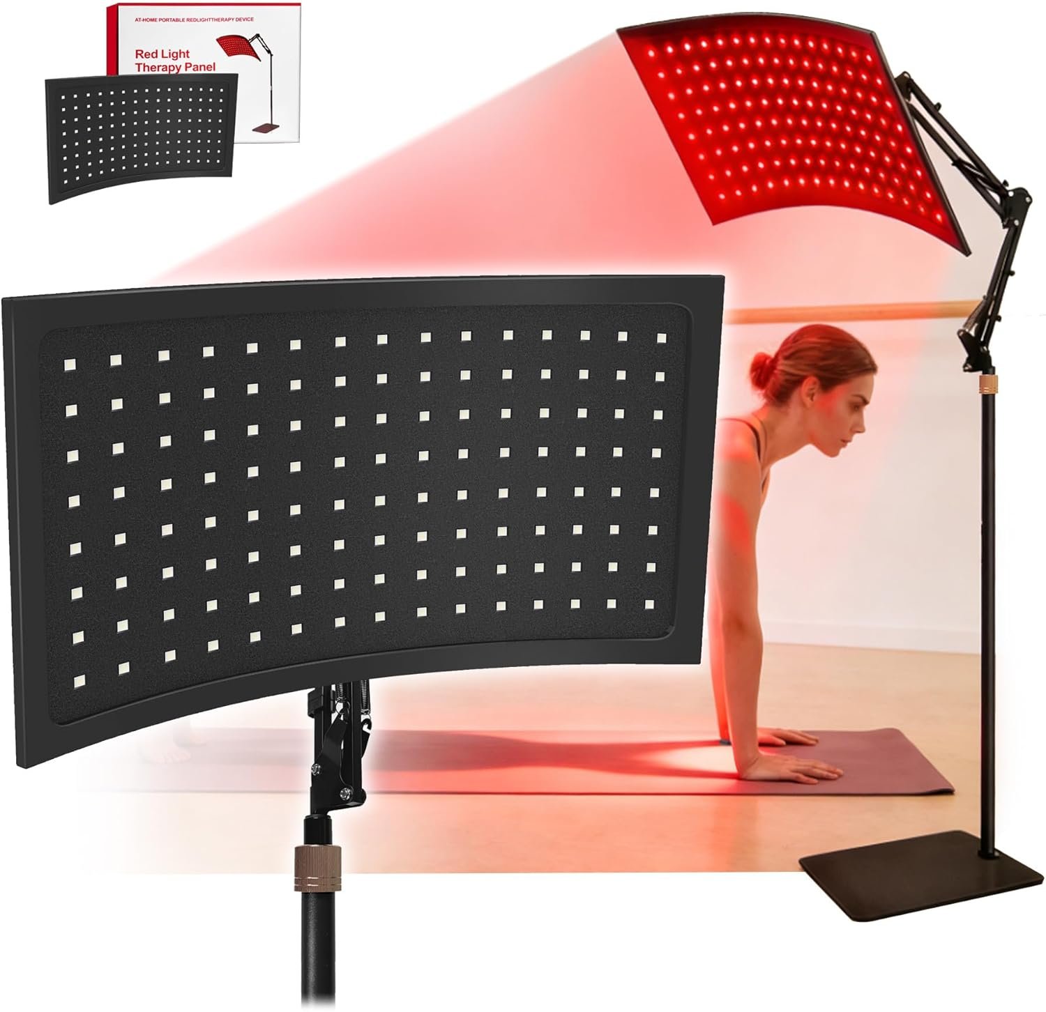 Red Light Therapy for Body,FSA-HSA Eligible 17×9″ Curved Infrared Light Device with Adjustable Stand, 660nm 850nm Large LED Panel for Physical Recovery Support, Detachable Design for Home Wellness