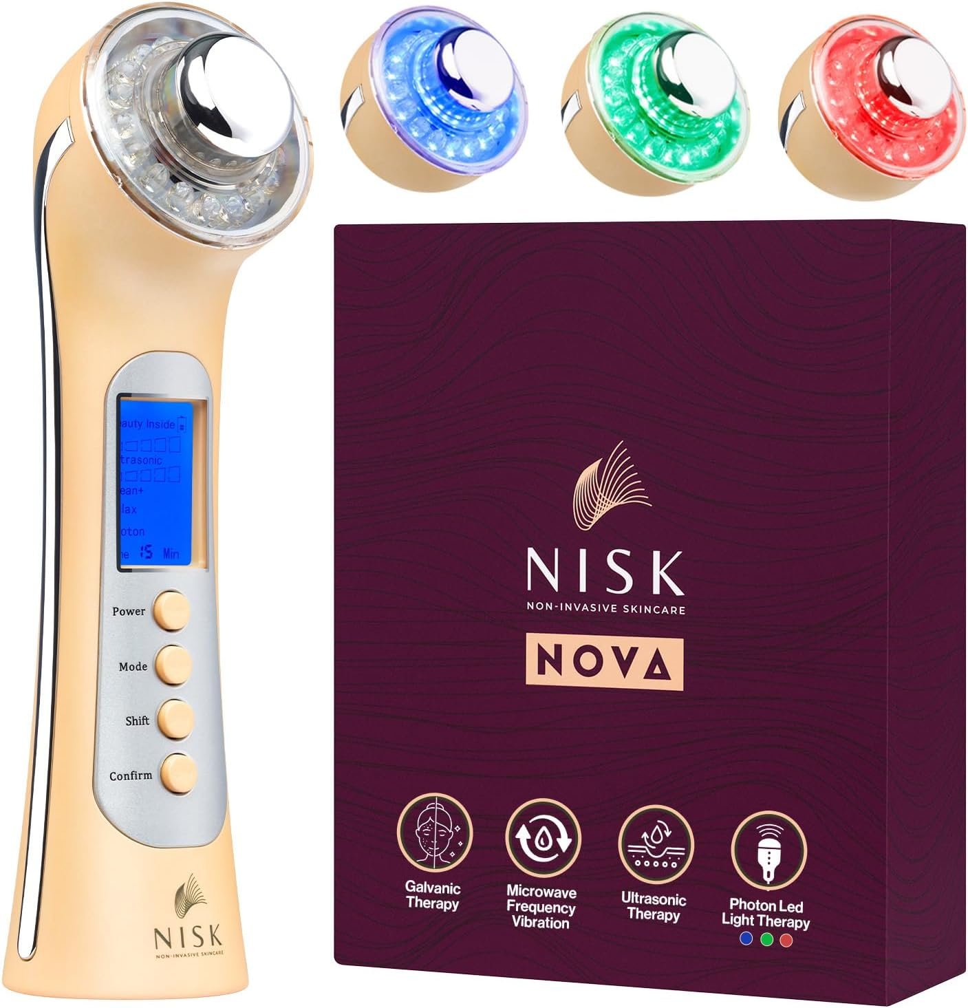 Nova 4-in-1 Cosmetic Skin Care Facial Wand – Home Use Beauty Device, Face Massage & Galvanic Ion Technology for Radiant-Looking Skin