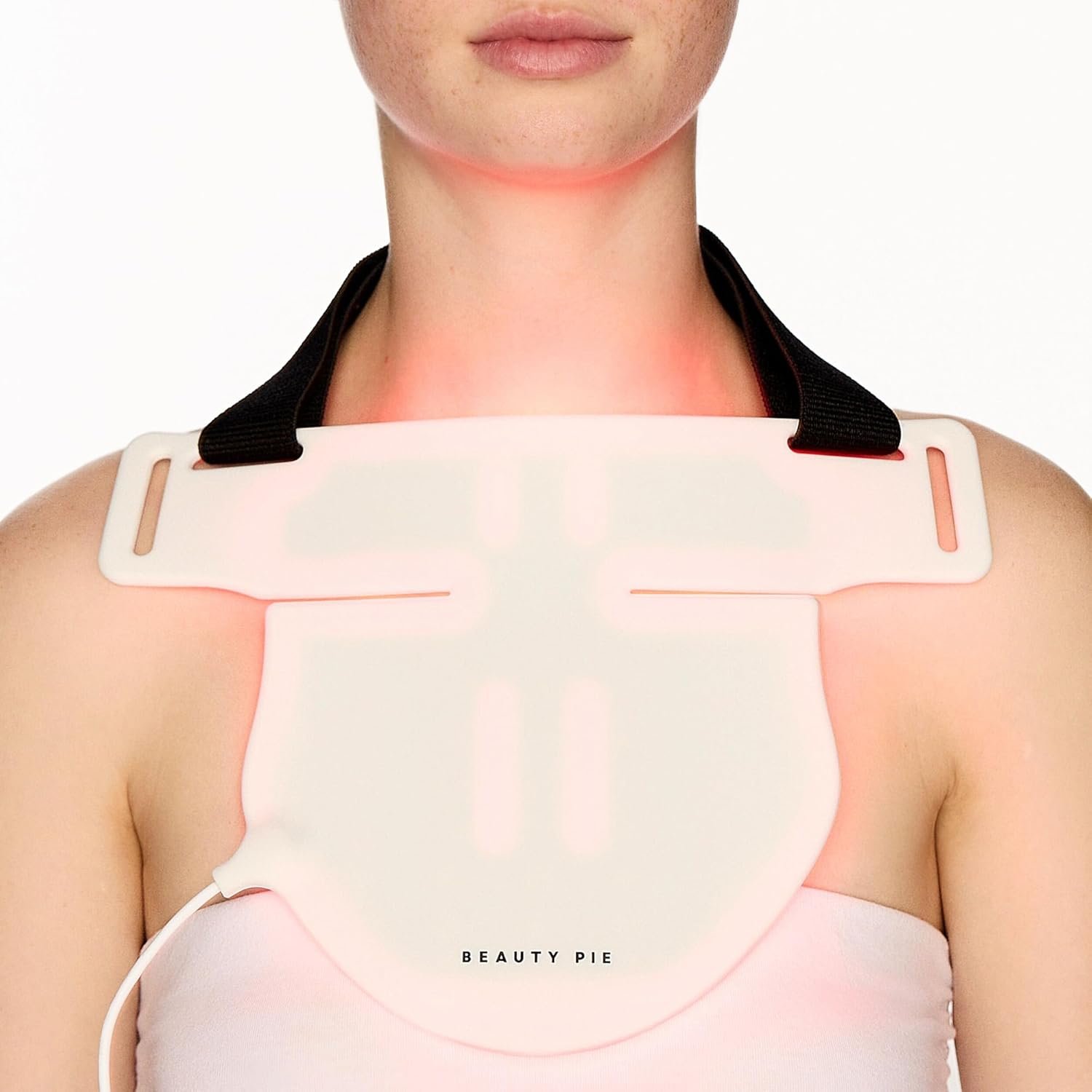 Beauty Pie C-Wave LED Mask for Neck & Décolleté – Dual Red + Near-Infrared Light Therapy Device (633 nm / 830 nm) for Neck, Chest, Wrinkles & Pigmentation