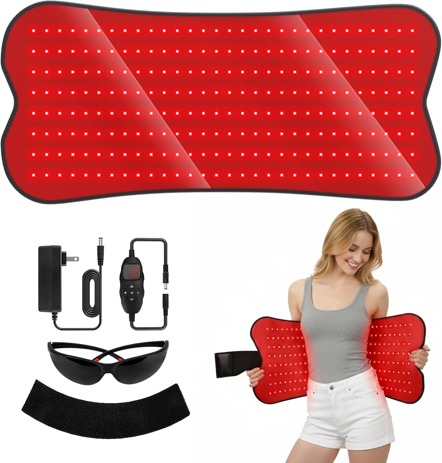 Red Light Therapy Mat for Body – 31.1″ x 14.2″ Red Light Therapy Mat with 240 LEDs, 660nm Red & 850nm Near Infrared, 29W High-Power, W240