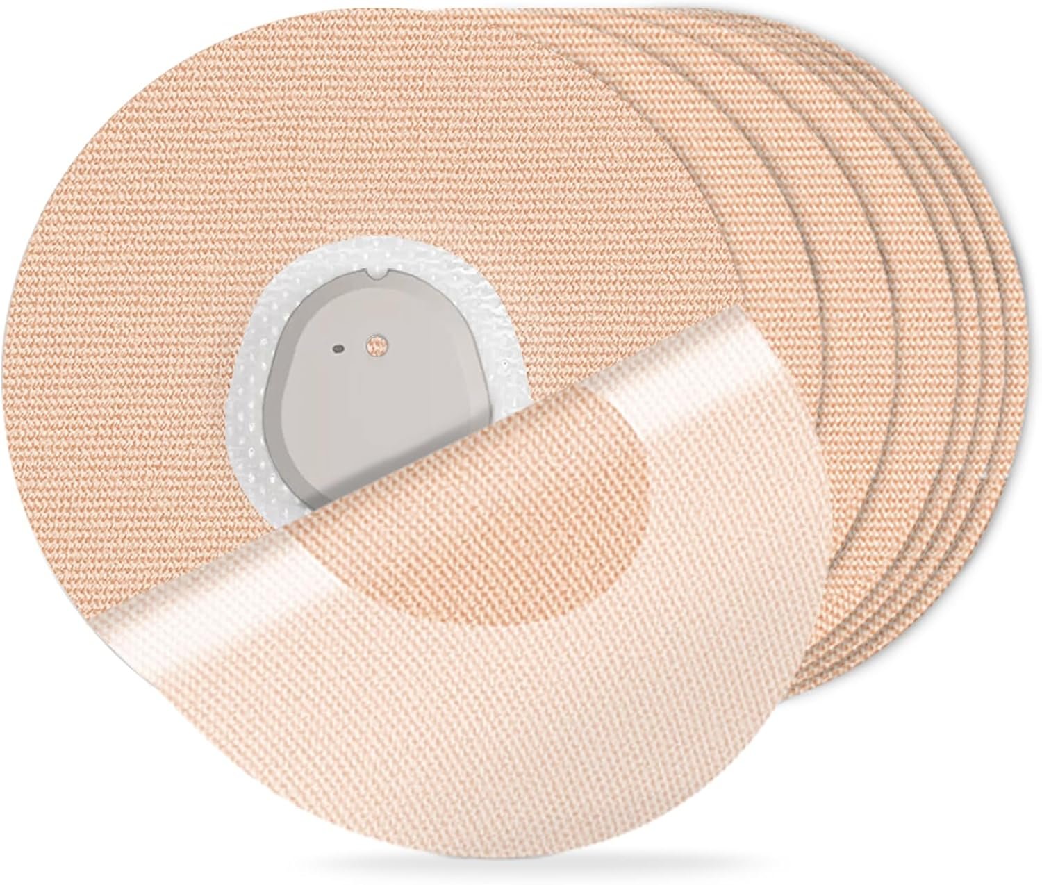 30Pack G7 Adhesive Patches Waterproof Overpatch for Stelo CGM Sensor Covers, 15 Days Long Stay Overlay Latex-Free Breathable Hypoallergenic Sweatproof, Beige