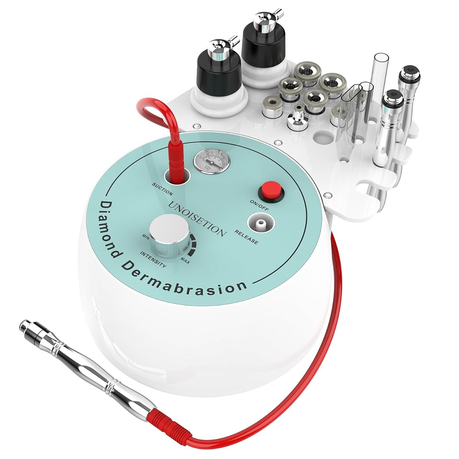 UNOISETION Diamond Microdermabrasion Machine, 0-80Kpa Professional Suction, Durable & Precise Home use Facial Care, Safe & Cost-Effective Salon-Grade Skin Equipment for Busy Womem