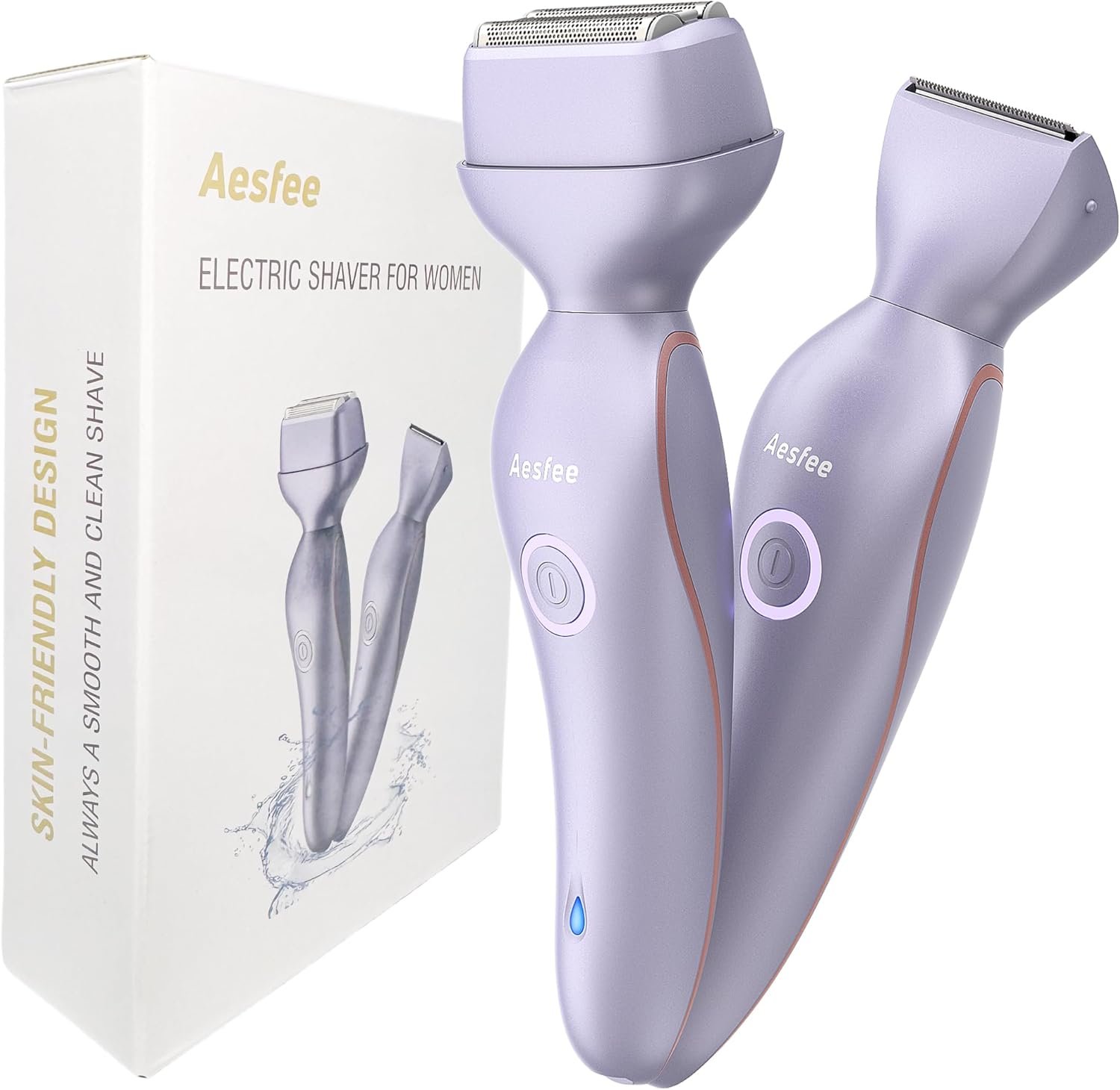 Electric Razors for Women Face Full Body, 2-in-1 Bikini Trimmer and Shavers for Womens Legs Arms Underarm Pubic Hair, Comfort Smooth Lady Body Trimmers IPX7 Waterproof Wet and Dry, USB-C Rechargeable