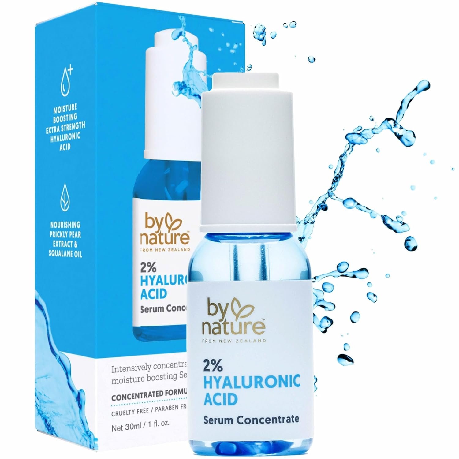 By Nature 2% Hyaluronic Acid Serum for Face & Neck – Deep Hydration Serum for Dry, Oily & Sensitive Skin – Lightweight Facial Serum, 1 fl oz