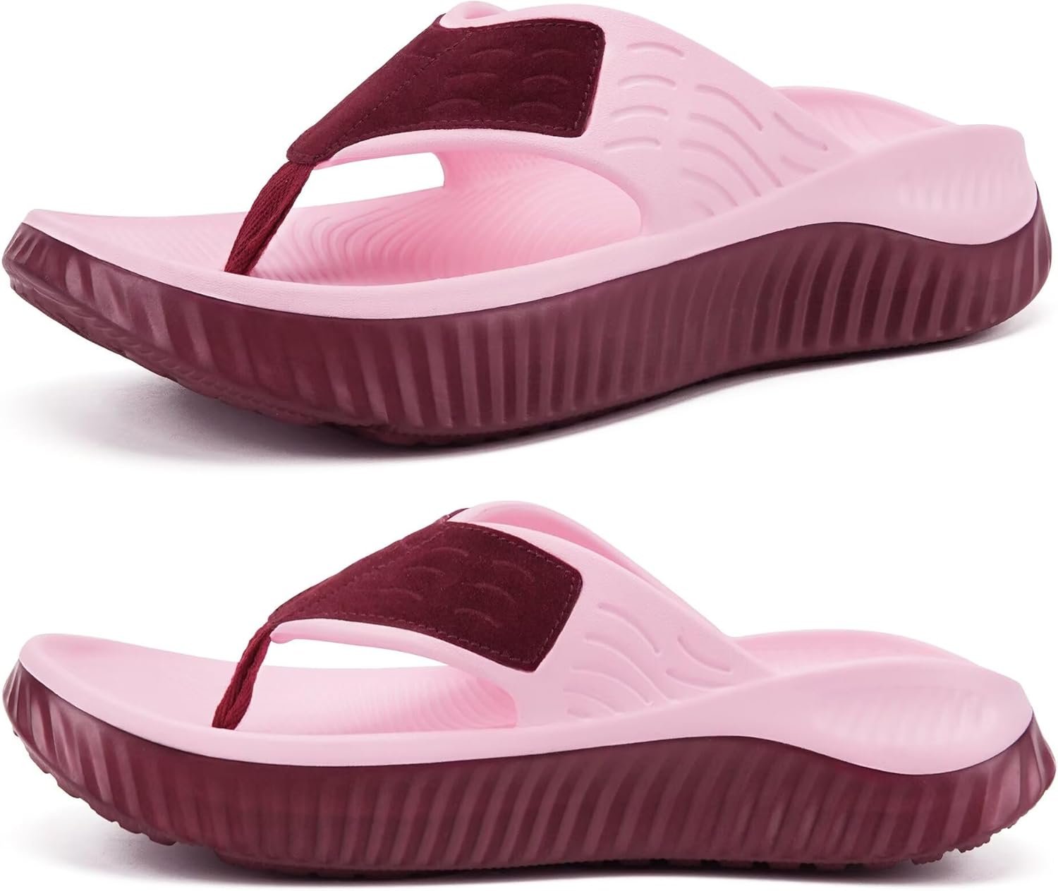 KuaiLu Womens Recovery Flip Flops with Comfortable Plantar Fasciitis Arch Support Orthotic Thong Sandals Cushion Sport Slides Reduces Stress on Feet, Joints & Back Post-Exercise