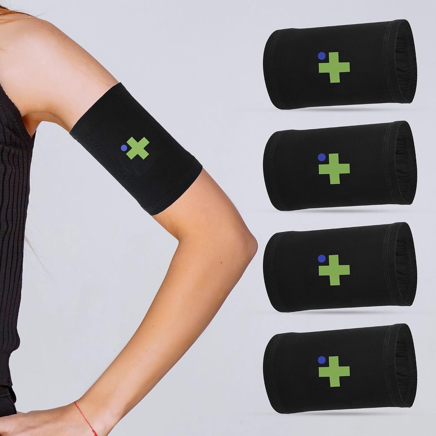 Overt Sensor Armband – Fits All CGM Devices – Kids & Adults – Band [4 Pack] (Black (Pack 4), X-Large)