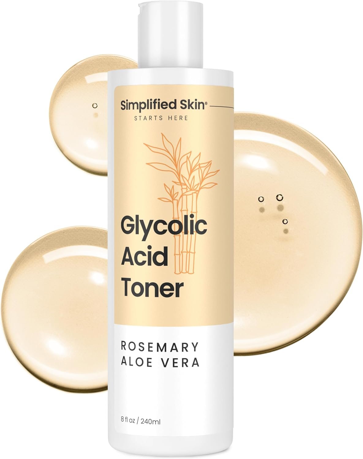 Glycolic Acid Toner for Face – 8% Facial Toning Solution – Hydrating, Anti-Aging, Exfoliates Skin with AHA, Aloe Vera, & Rosemary Extract for Women & Men – 8 Fl Oz
