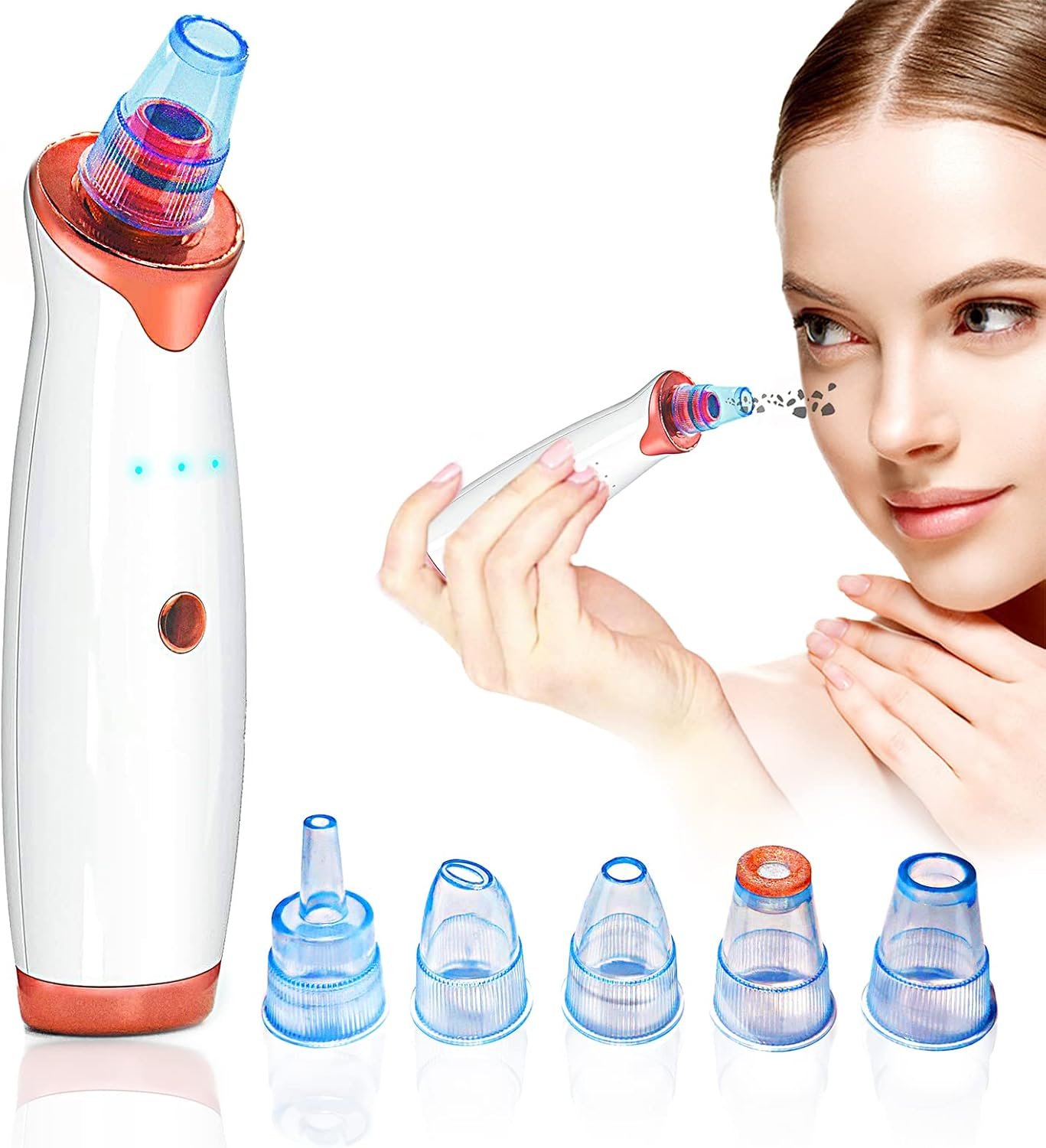 Blackhead Remover Pore Vacuum – Electric Facial Pore Cleaner – Acne,grease,comedones and Whitehead Extractor for both Women & Men- Upgraded USB Rechargeable with 3 level of suction Power