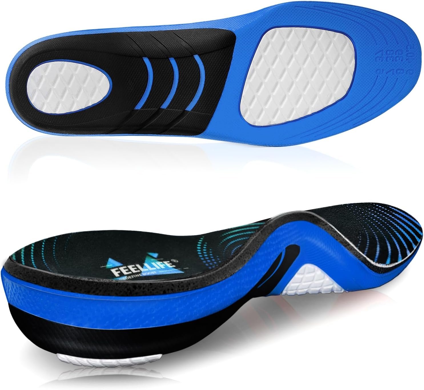 FEELLIFE Plantar Fasciitis Relief Shoe Insoles [1-Pair], Arch Support Insoles, Running Athletic Gel Shoe Inserts, Orthotic Inserts for Arch Pain[Trim to Fit: Men 6-10/Women 7-11]