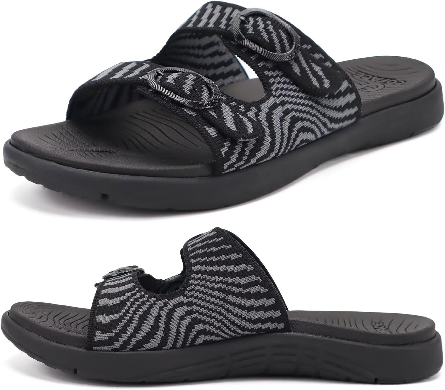 COFACE Womens Sandals Comfortable Orthopedic Orthotic Recovery Ladies Plantar Fasciitis Walking Cushioned Cloud Slip On Slides for Woman
