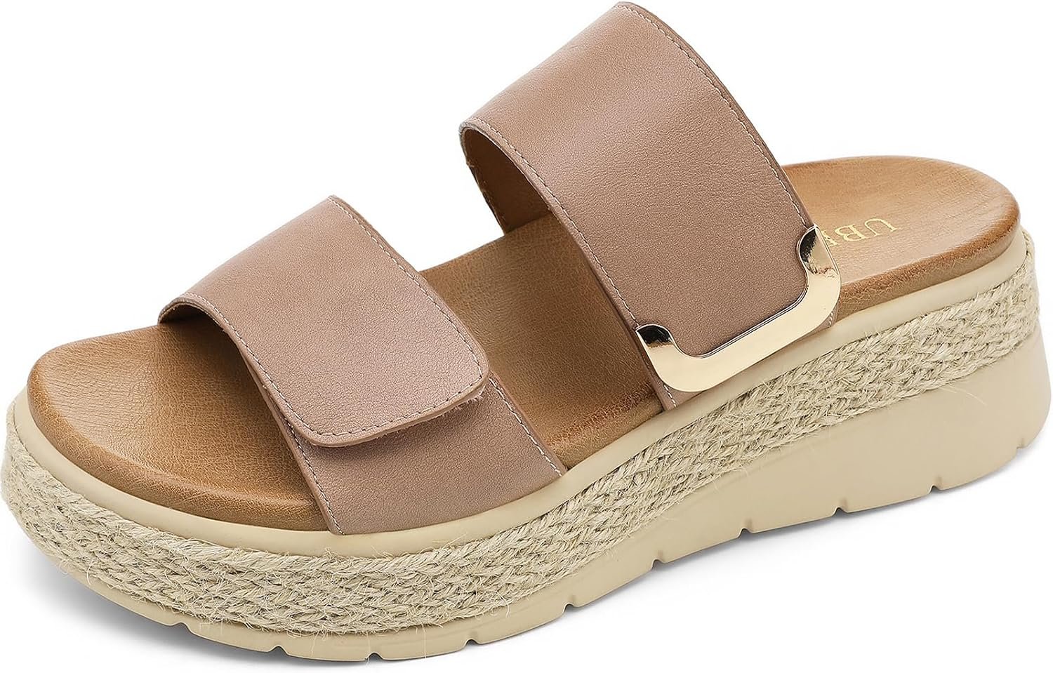 UBFEN Womens Platform Wedge Sandals – Espadrille Slides with Orthopedic Arch Support, Comfortable Cushioned, Dressy for Summer Walking