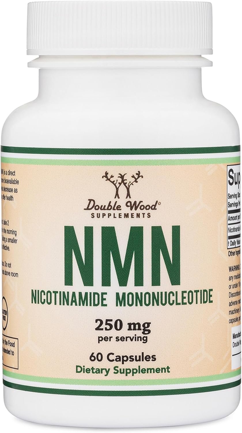NMN Supplement – 99% Purity Tested – 125mg per Capsule of Nicotinamide Mononucleotide, 60 Capsules, by Double Wood Supplements