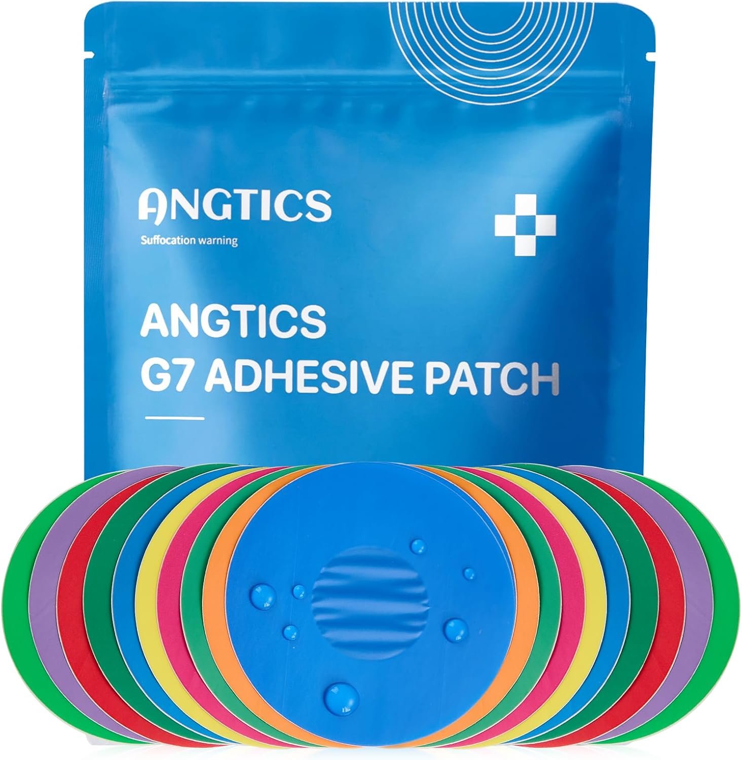 ANGTICS Dexcom G7 Over Patches Waterproof, 30PCS Cgm Sensor Patch Stelo Adhesive Patches G7 Overpatch Full Cover Without Hole, 10+ Days Long Stay, Sensor is Not Included (Rainbow)