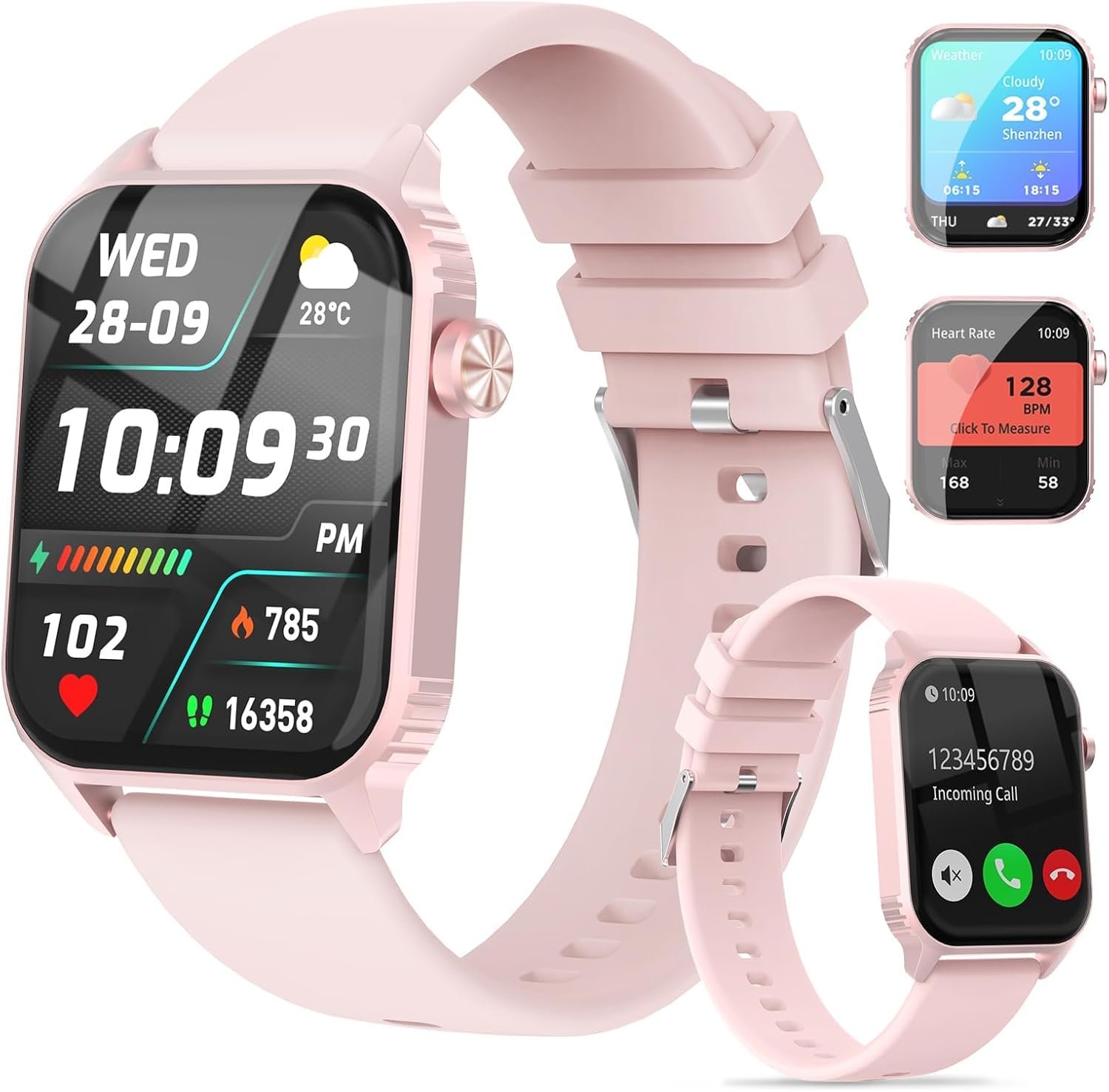 Smart Watch for Women, 120 Sports Modes Smartwatch with 1.83″ HD, Alexa Built-in, Heart Rate/Sleep Monitor, IP67 Waterproof, Bluetooth Call & Music Control Fitness Watch for iPhone/Android (Pale Pink)