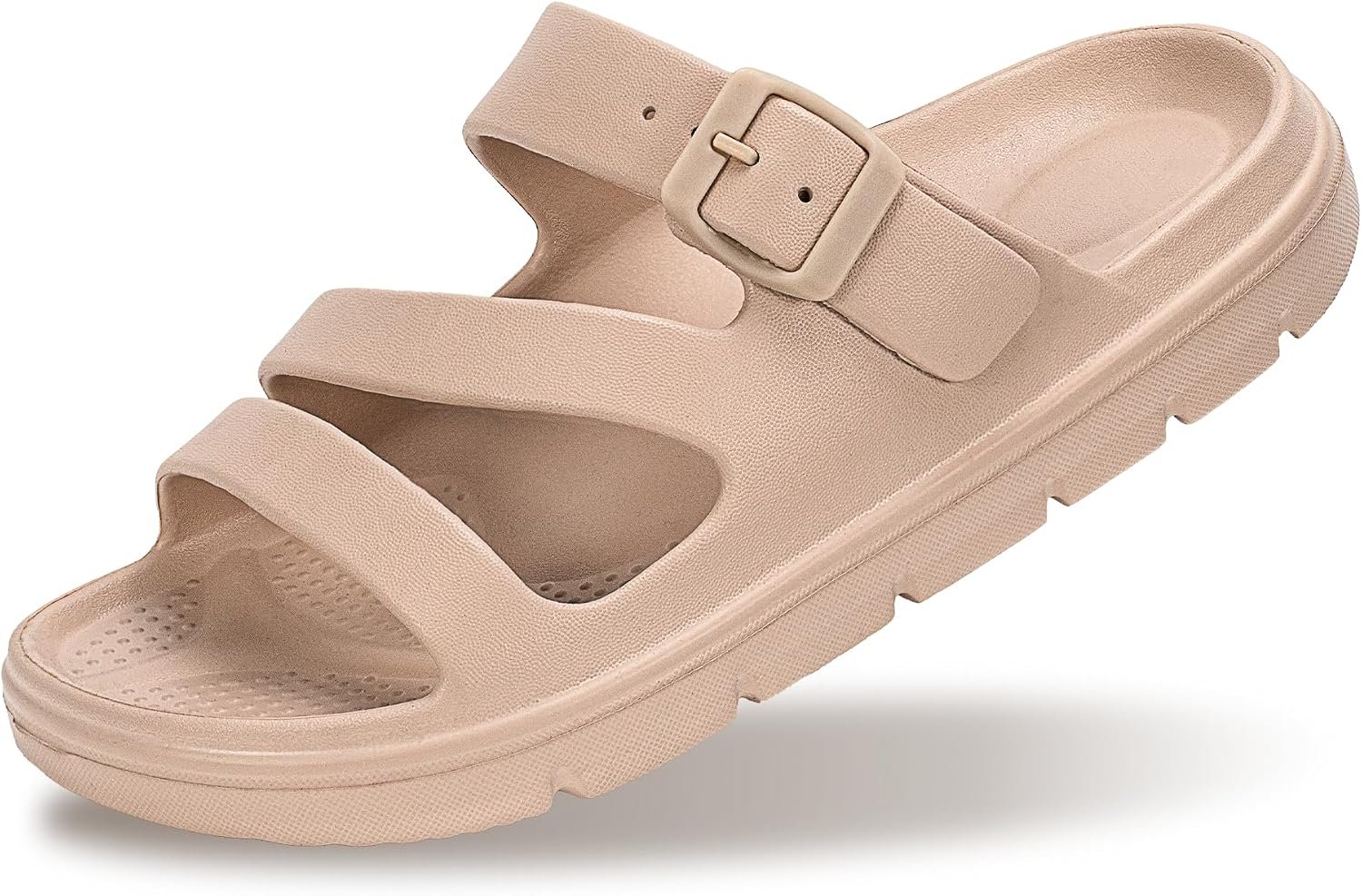 PIMIO Arch Support Sandals for Women Slip On Recovery Slides for Plantar Fasciitis Relief, Non-Slip Lightweight Slippers With Thick Cushion For Waking Foot Pain & All-Day Comfort