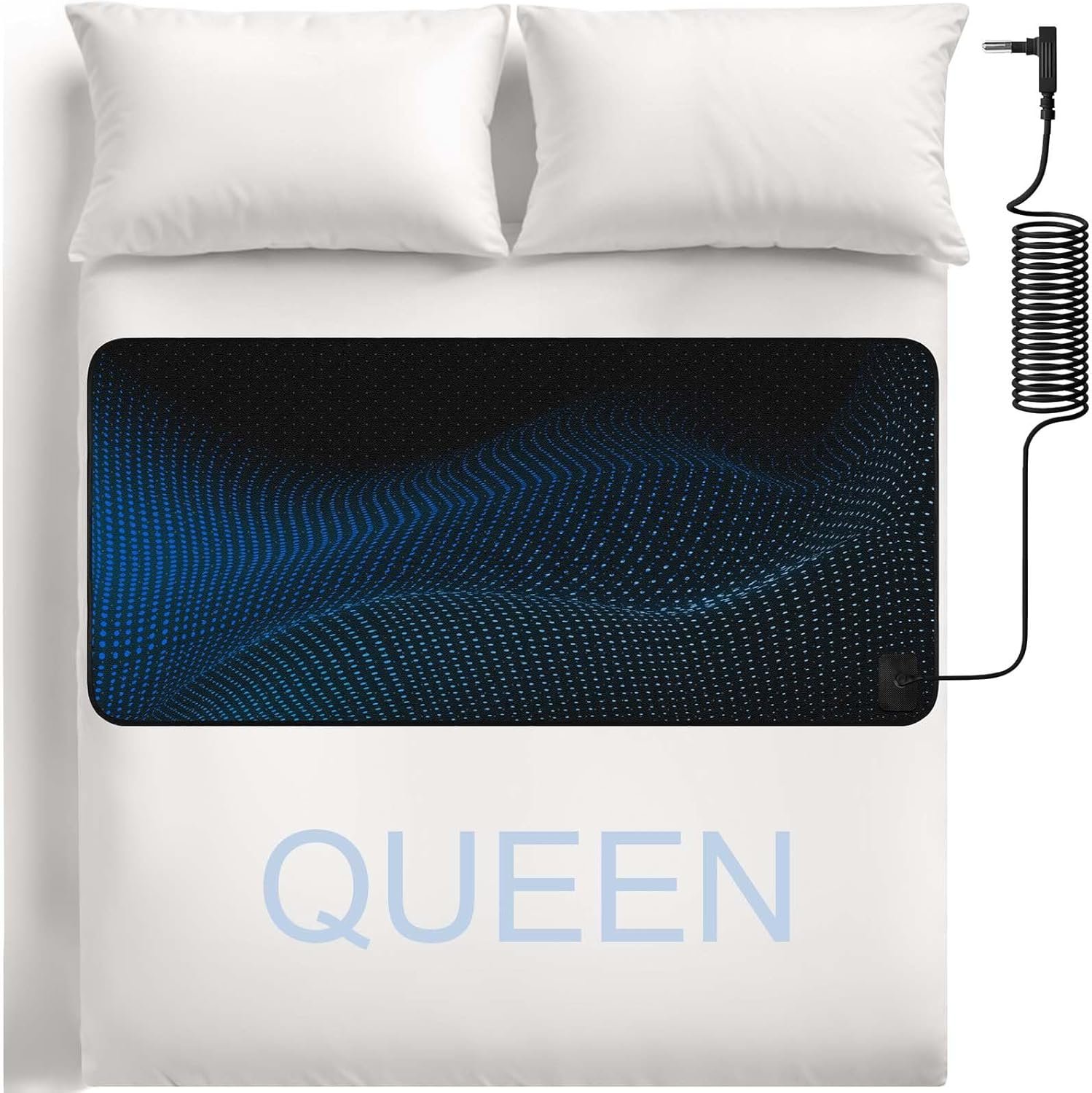 Grounding Mat for Bed, Grounding Mat for Sleeping, Tear-Resistant PU Leather Grounding Pad with Cord, Mattress Size Grounding Mat Queen (27″x60″, Charcoal)