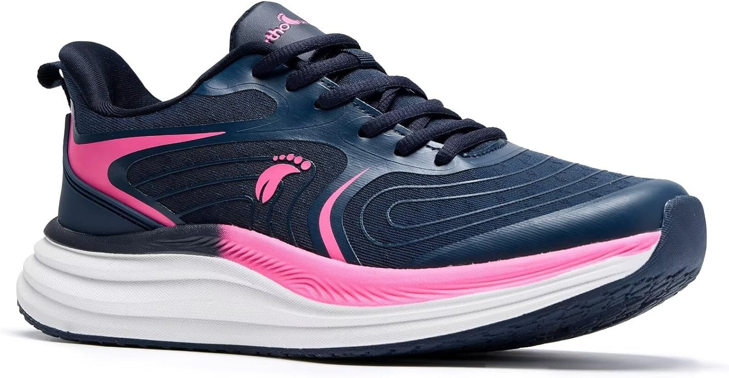 Women’s Orthopedic Road Running Shoes: Comfortable Casual Arch Support Plantar Fasciitis Athletic Sneakers, High Arch Flat Feet Tennis Sports Work Walking Shoes for Foot and Heel Pain Relief