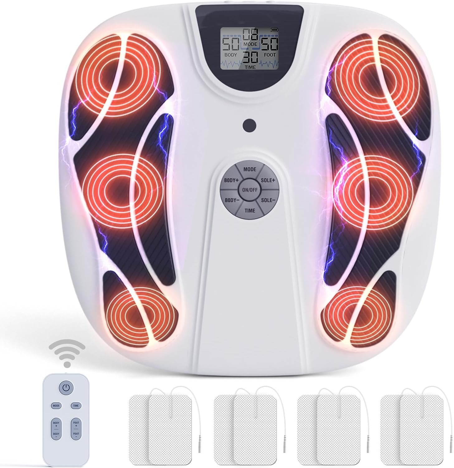OSITO Electric EMS Foot Massager for Neuropathy – Rechargeable Foot Plate with TENS Unit for Plantar Fasciitis Circulation Pain Relief, HSA, FSA Eligible, Gifts for Women Men Mom Home Office Use