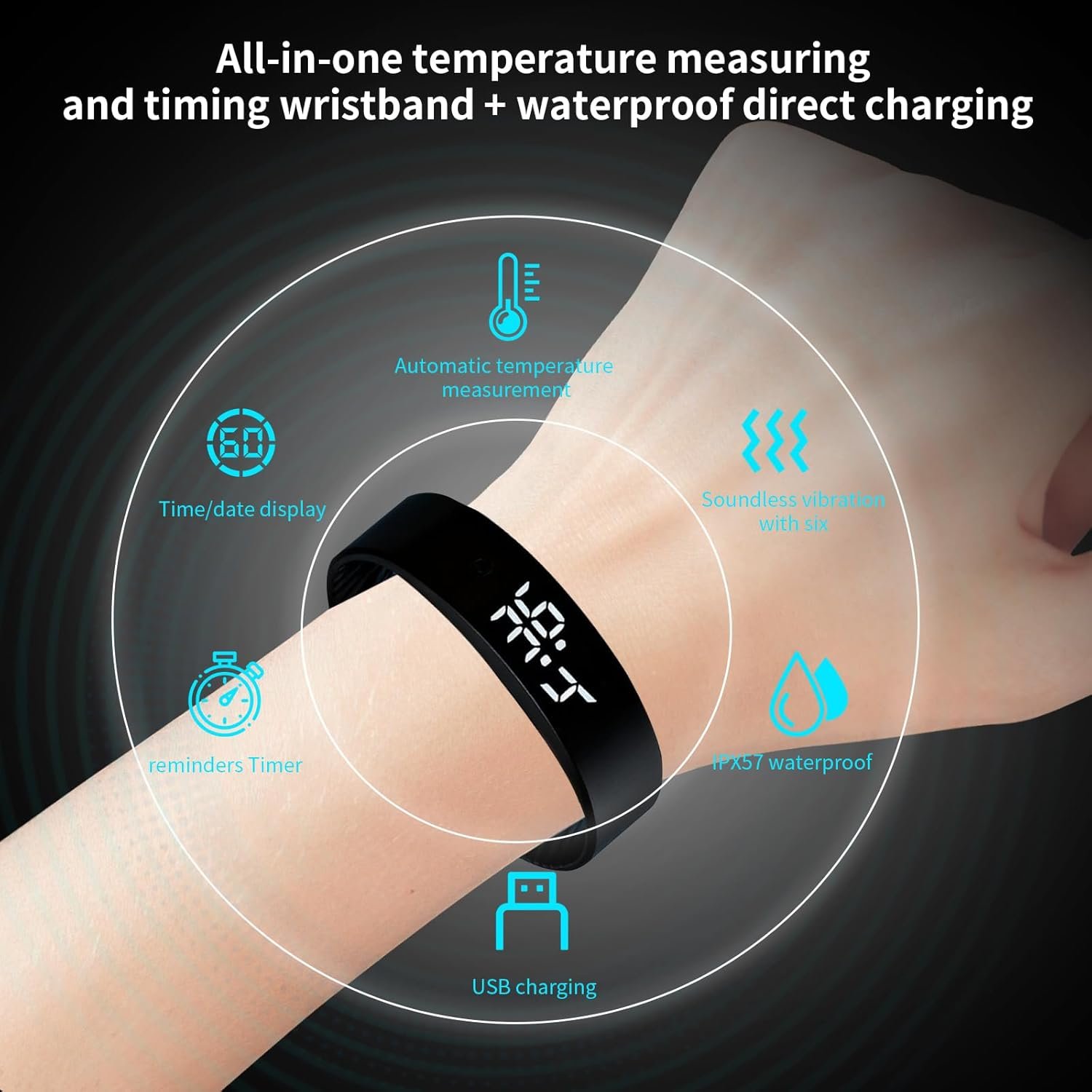 Effective Alarm Clocks for Deep Sleepers Silent Vibrating Wristband Shock Wrist Heavy Sleep for Deaf People Vibration Watch Men Wearable Bracelet Extremely Vibroband that Won’t Wake Partner