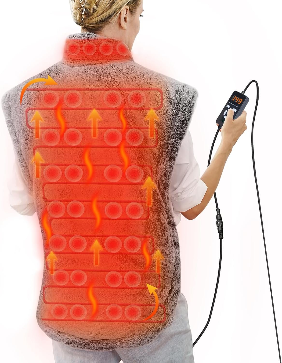 UTK Far Infrared Heating Pads for Neck and Shoulders and Back Relieve Pain, Hot Enough, Gift for Women, FSA-HSA Eligible, 36 Jade, 0-240 Min Auto Shut Off, Heating Pad for Full Back (40 * 24”)
