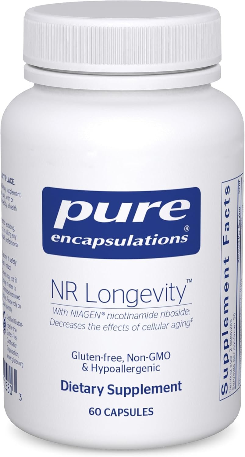 Pure Encapsulations NR Longevity NAD Supplement – Supports Healthy Aging, NAD+ Replenishment, Mitochondrial Function, with NIAGEN* – Gluten Free, Non-GMO, Hypoallergenic – 60 Capsules