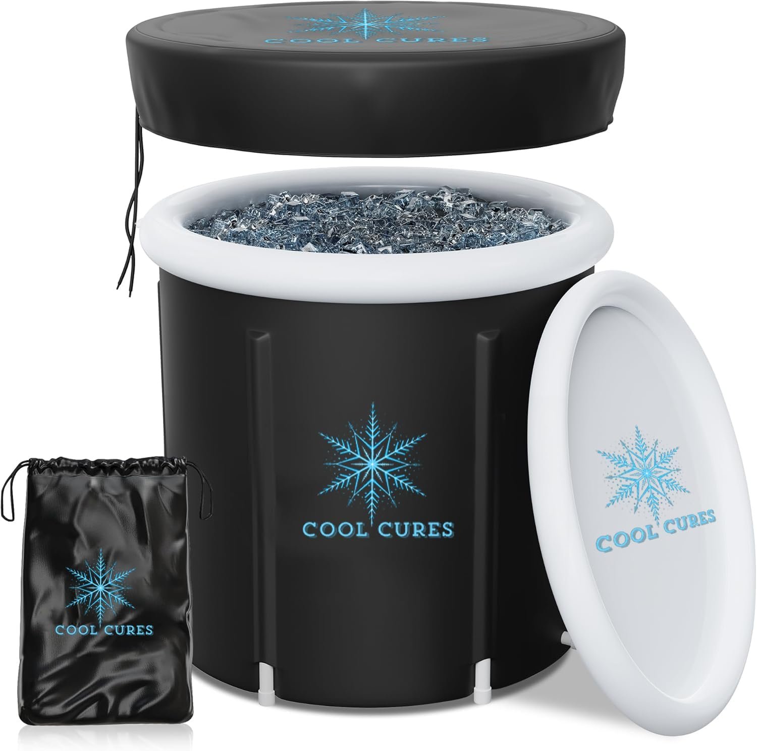 Portable XL Ice Bath Tub – 105 Gal Ice Plunge Tub for Athletes, Recovery & Hot/Cold Therapy – Easy Setup Cold Plunge Tub with Lid & 5-Layer Insulation – Fast Drainage Inflatable Ice Bath