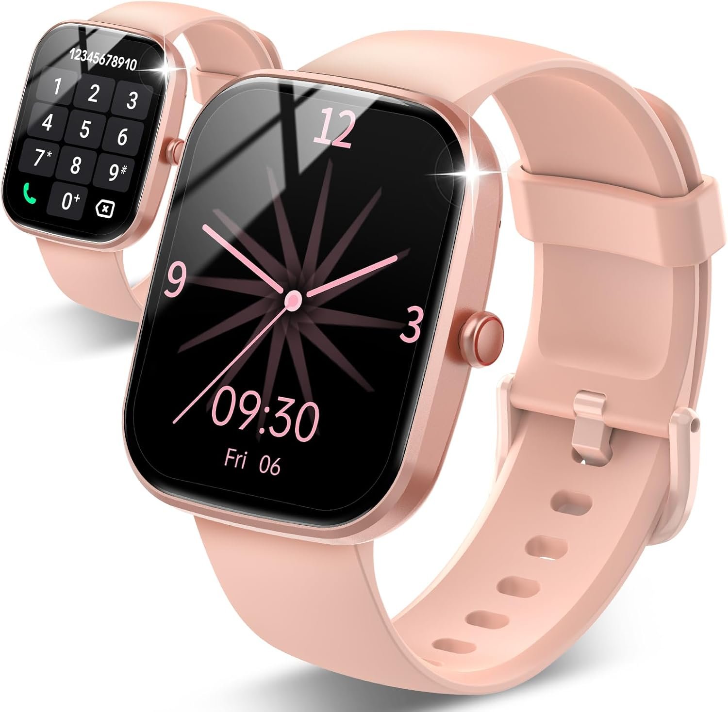 Csasan Smart Watch for Men Women(Answer/Make Call), 1.91″ HD Screen Smartwatch Heart Rate/Sleep/Steps Monitor, 100+ Sports Fitness Watch, IP68 Waterproof Activity Trackers for Android iOS Pink